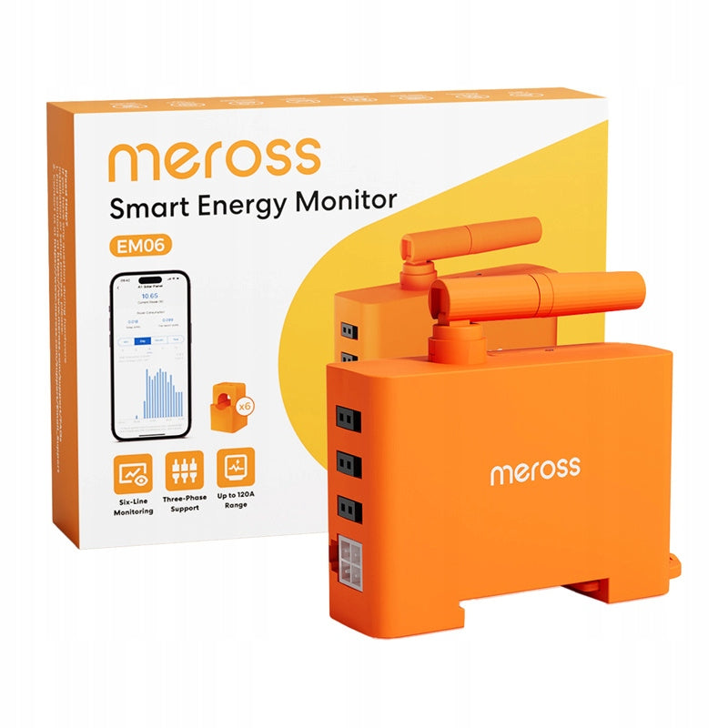 Meross EM06P-EU WiFi Energy Consumption Monitor 6 Channels 150A DIN Pro HDX Packaging status original