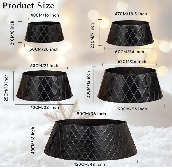 Metal Christmas tree collar 50 cm black with diamonds Brand no brand