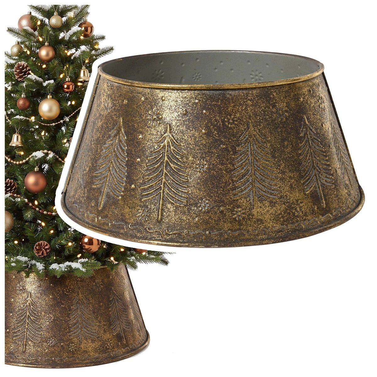 Metal Christmas tree cover up to 240cm pot cover stand large 70x27cm