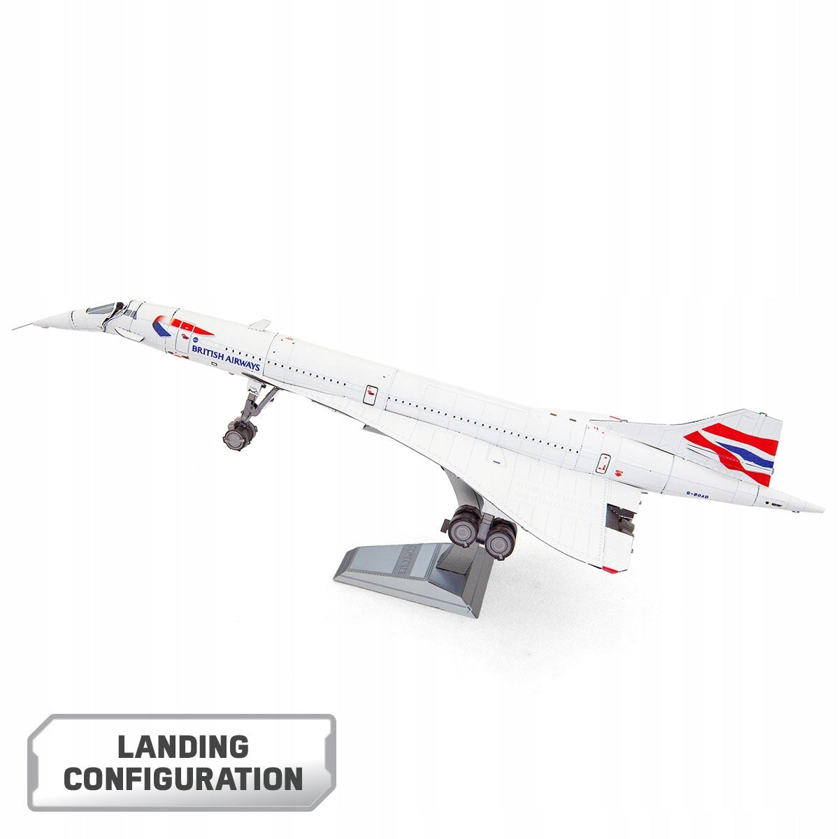 Metal Earth Concorde metal 3D model for folding. Brand Metal Earth