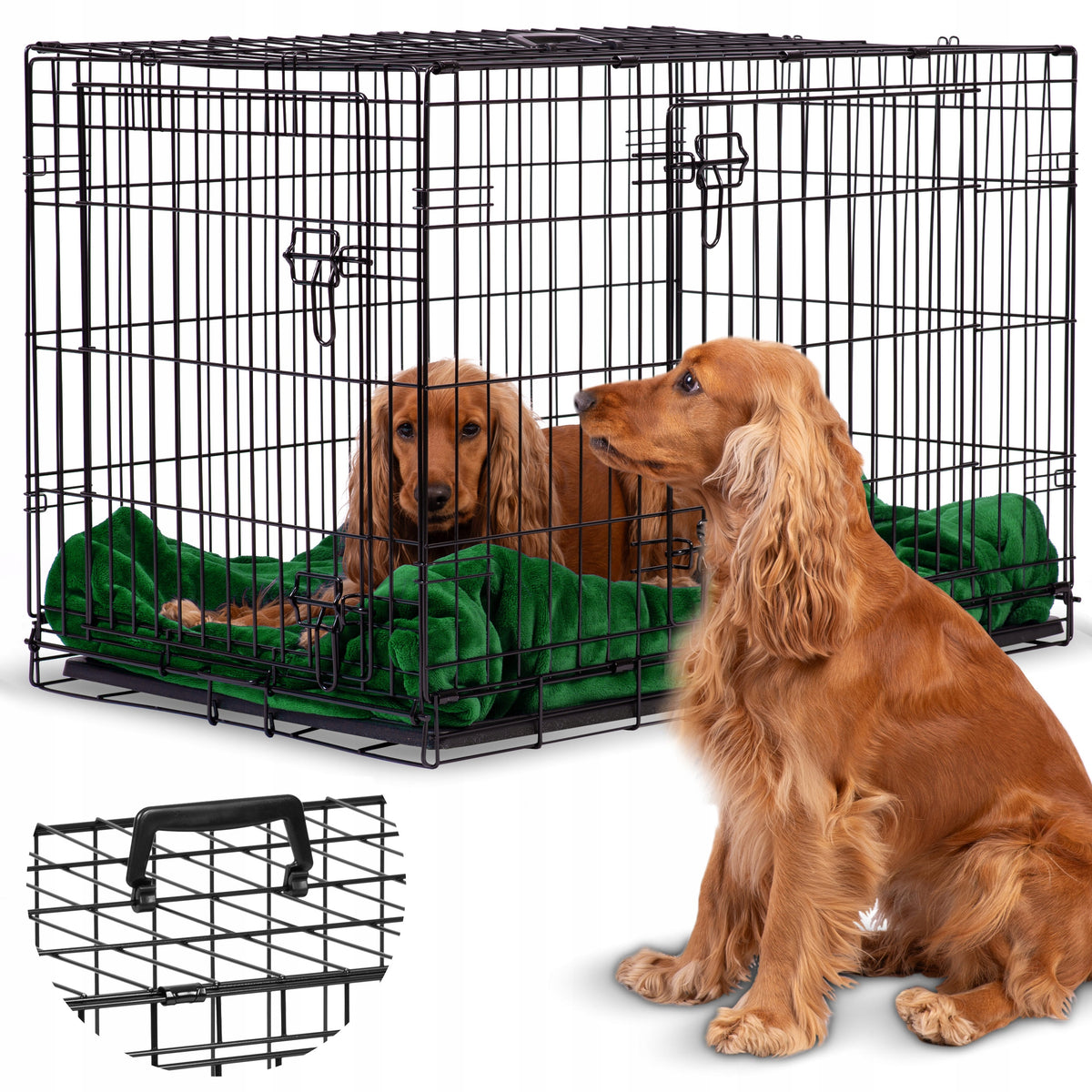 Metal Kennel Cage Playpen Dog Transporter 91x62x57