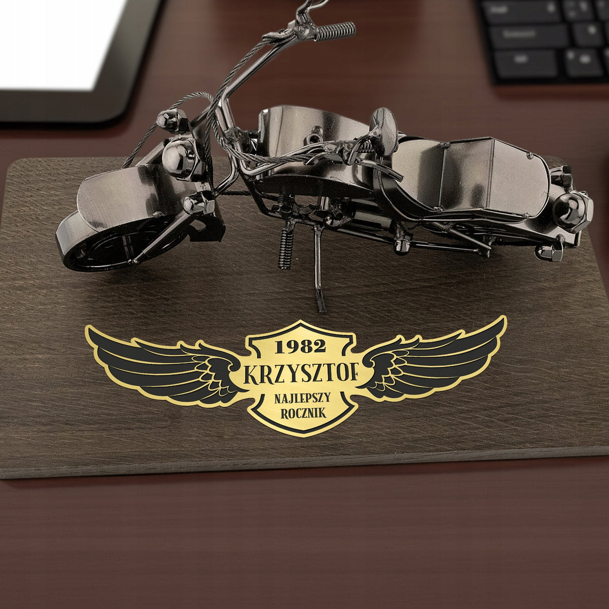 Metal Motorcycle Folded Model Gift with Engraving 40 Birthday for Guy Packaging status original