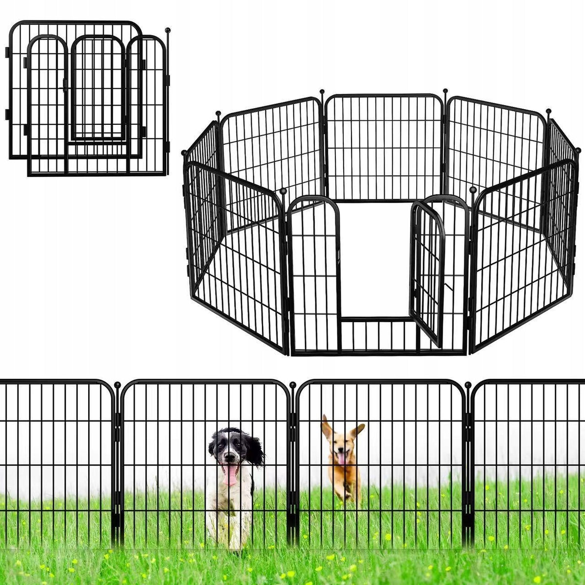 Metal Playpen Cage Cat Runway for Rabbit Cat Dog 60 x 80 cm WITH FRET