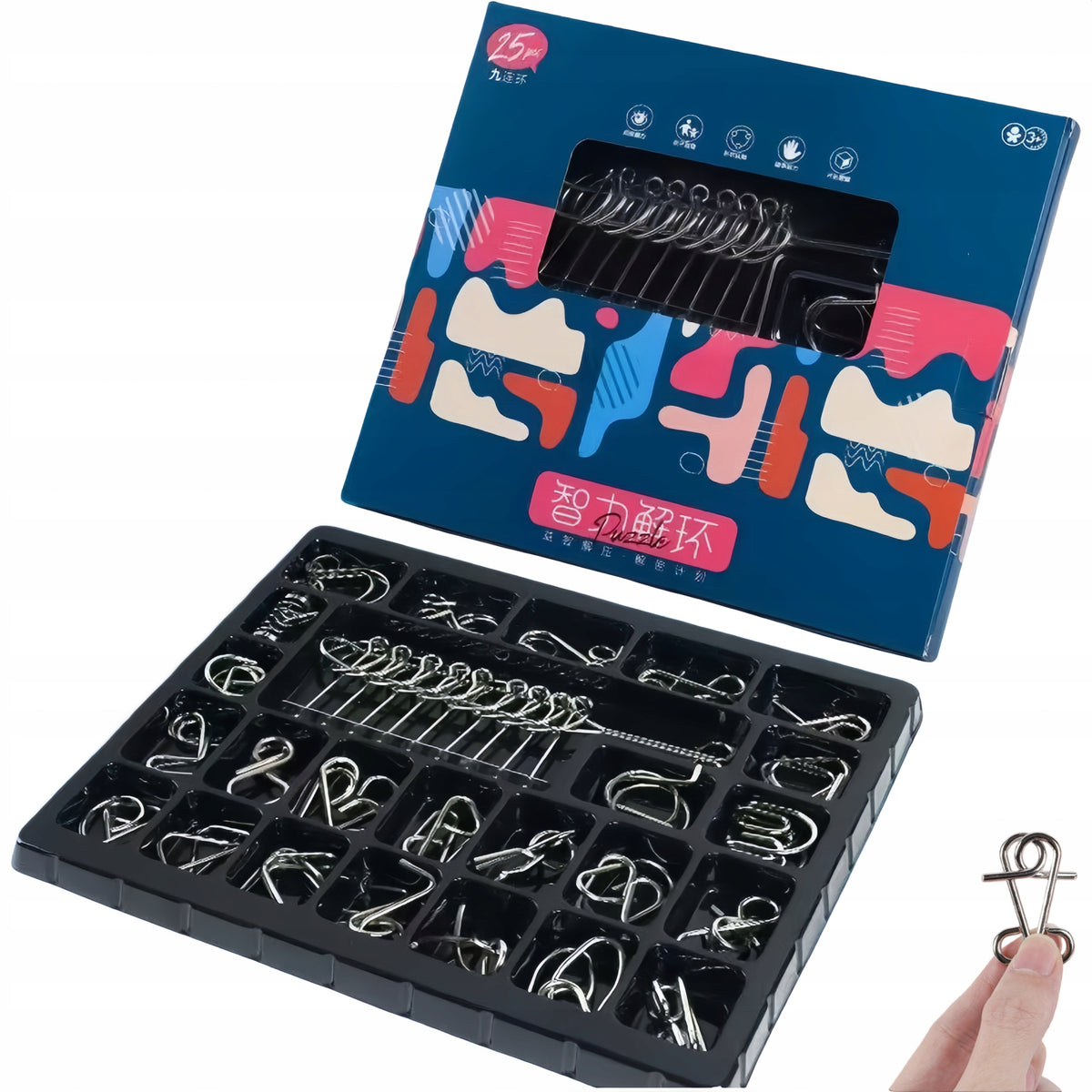 Metal Puzzle 25 PCS Puzzle Metal Puzzles
