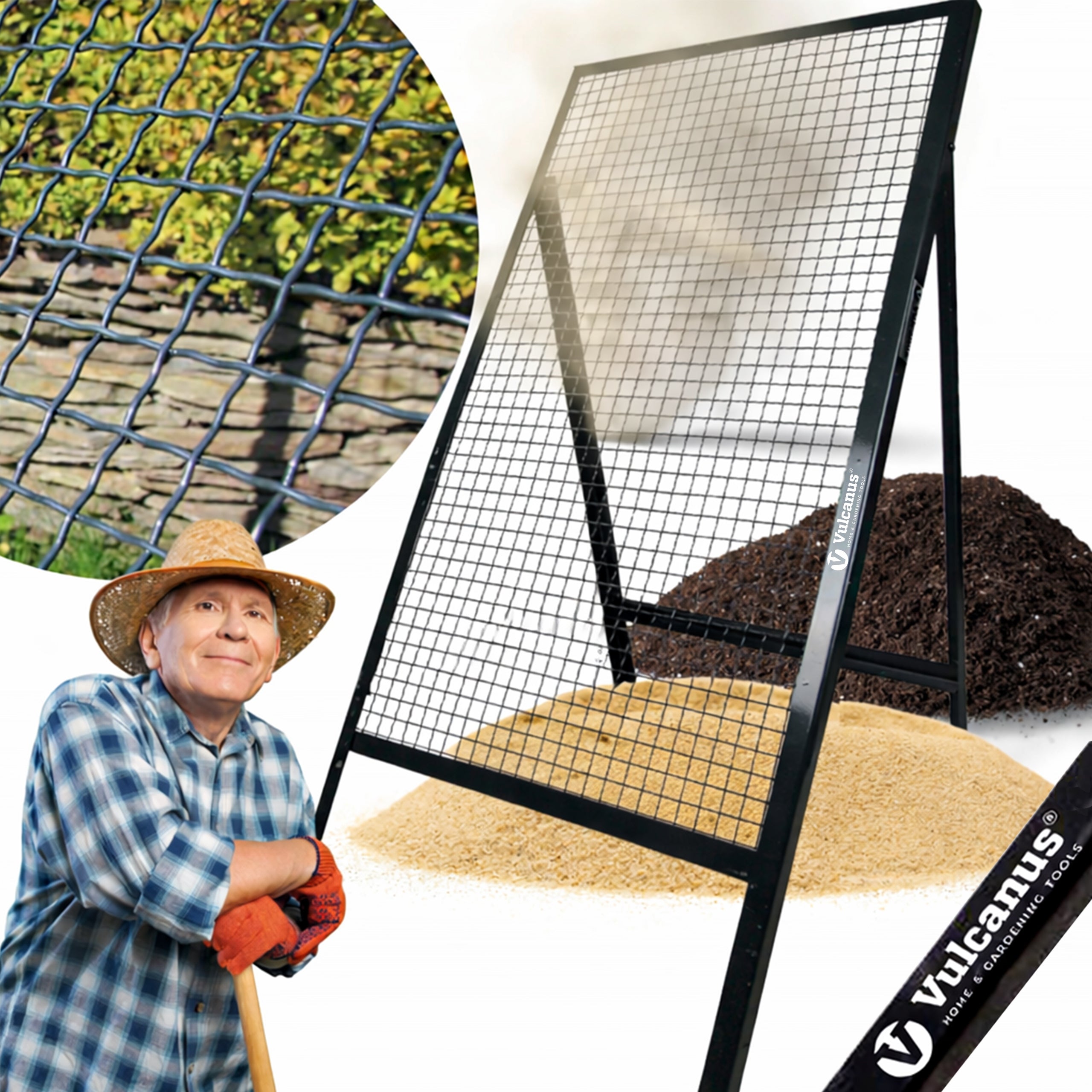 Metal Screening Mesh Composting Gardening Sieve For Compost
