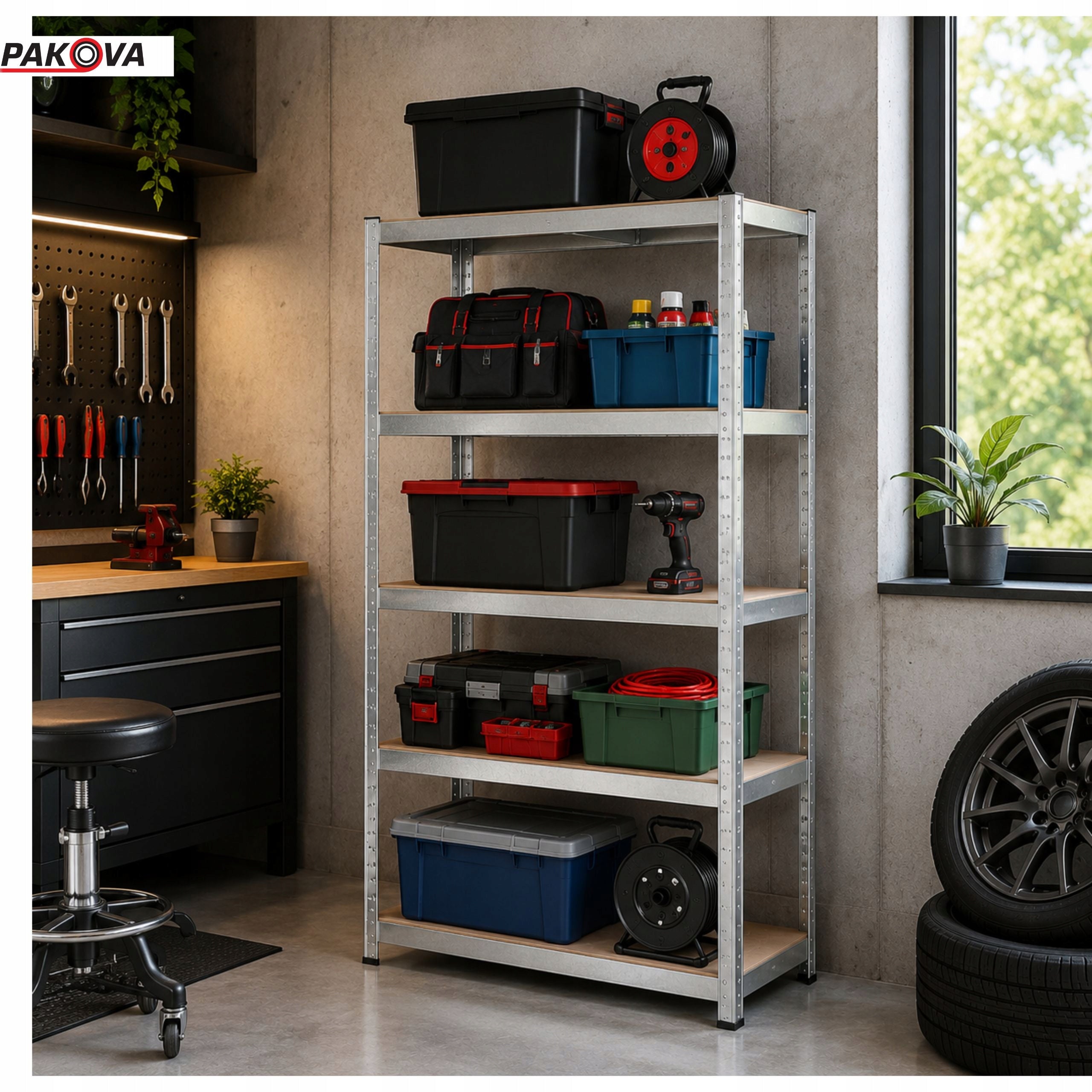 Metal Storage Rack 180x90x40 PAKOVA Galvanized 875kg Manufacturer code 5903900019026