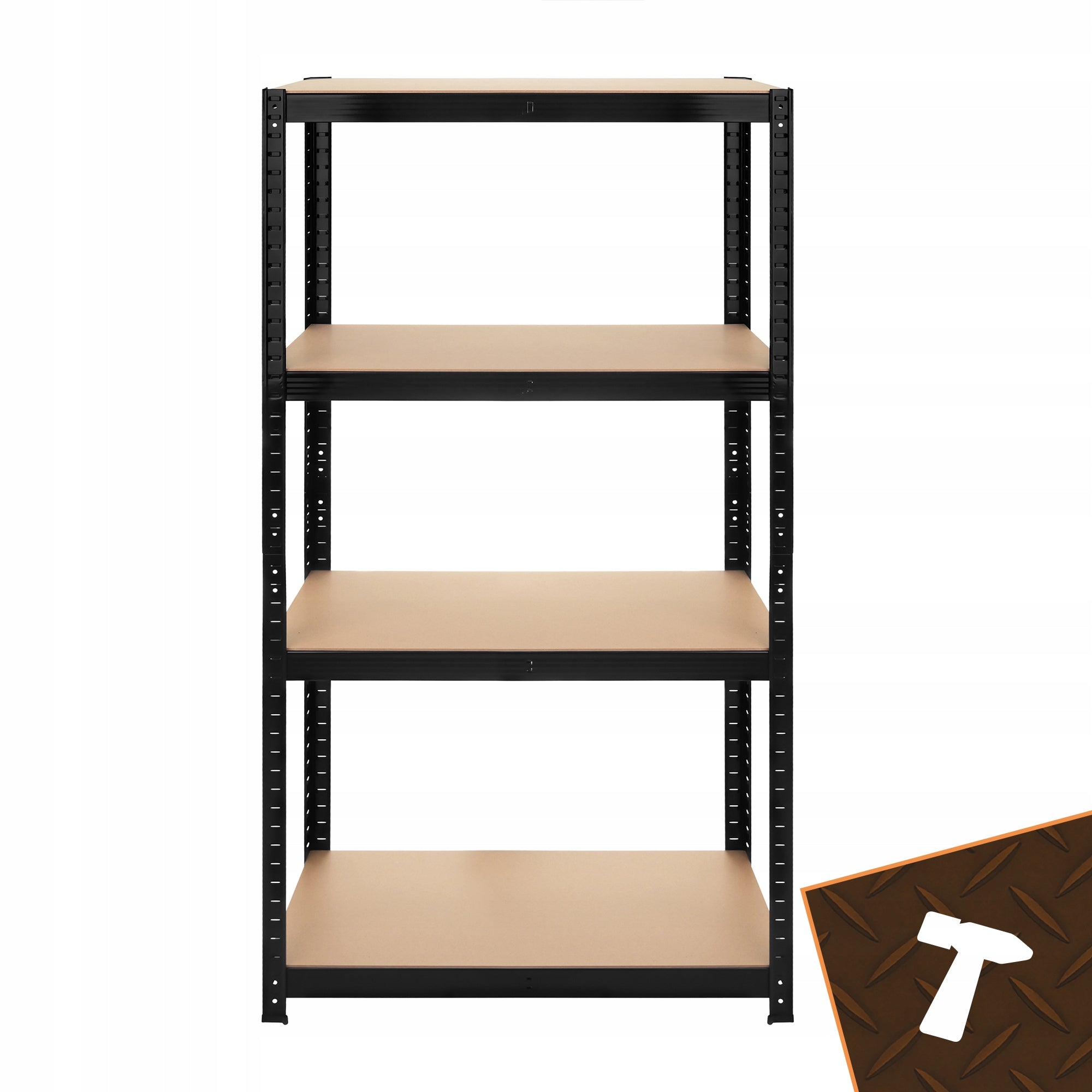 Metal Storage Rack 4 Shelves Black for Basement Garage Strong 700kg Packaging status original
