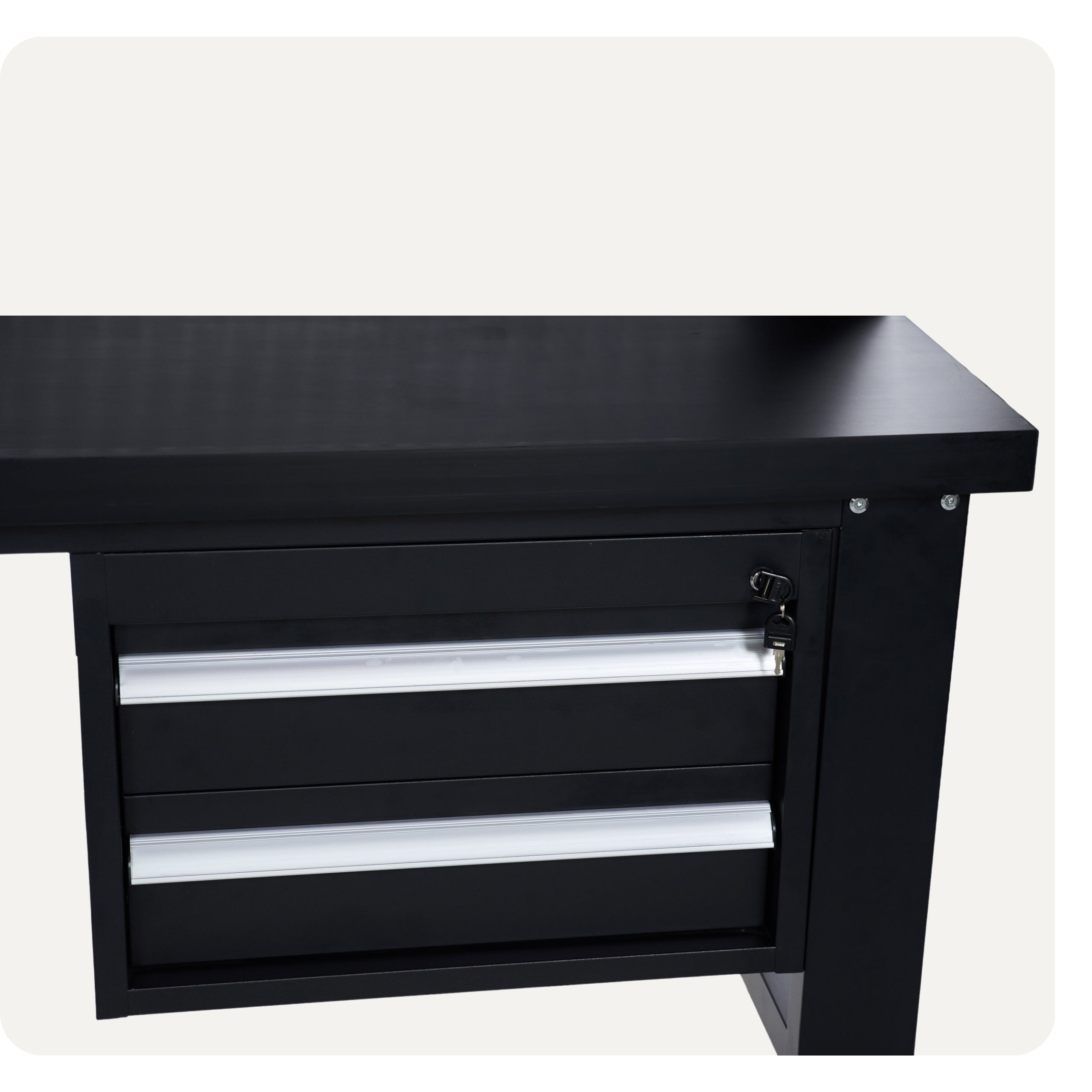 Metal Workshop Table with Garage Work Board for Tools Black Manufacturer code StGczar