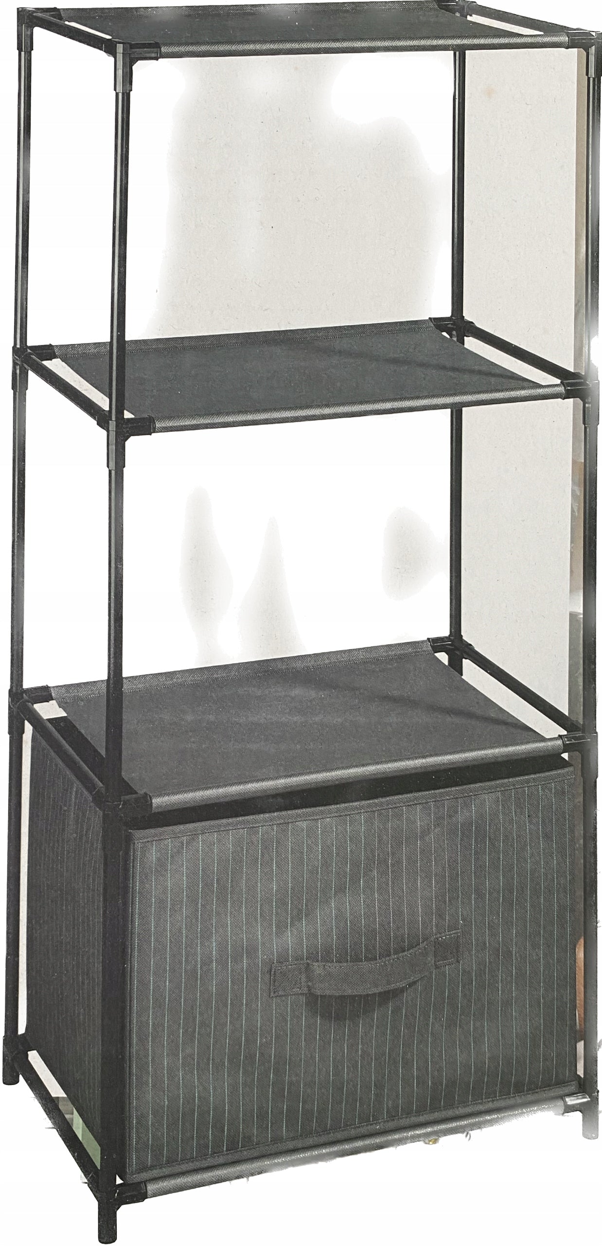Metal bookcase 2 shelves with pull-out drawer LIV&BO 43 x 28 x 95 cm