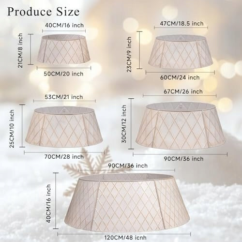 Metal cover, collar, Christmas tree band 70 cm, gold and white collar Brand no brand
