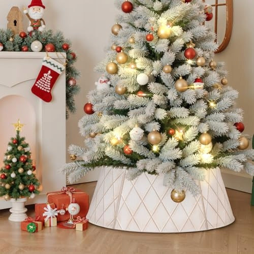 Metal cover, collar, Christmas tree band 70 cm, gold and white collar Manufacturer code Bez marki