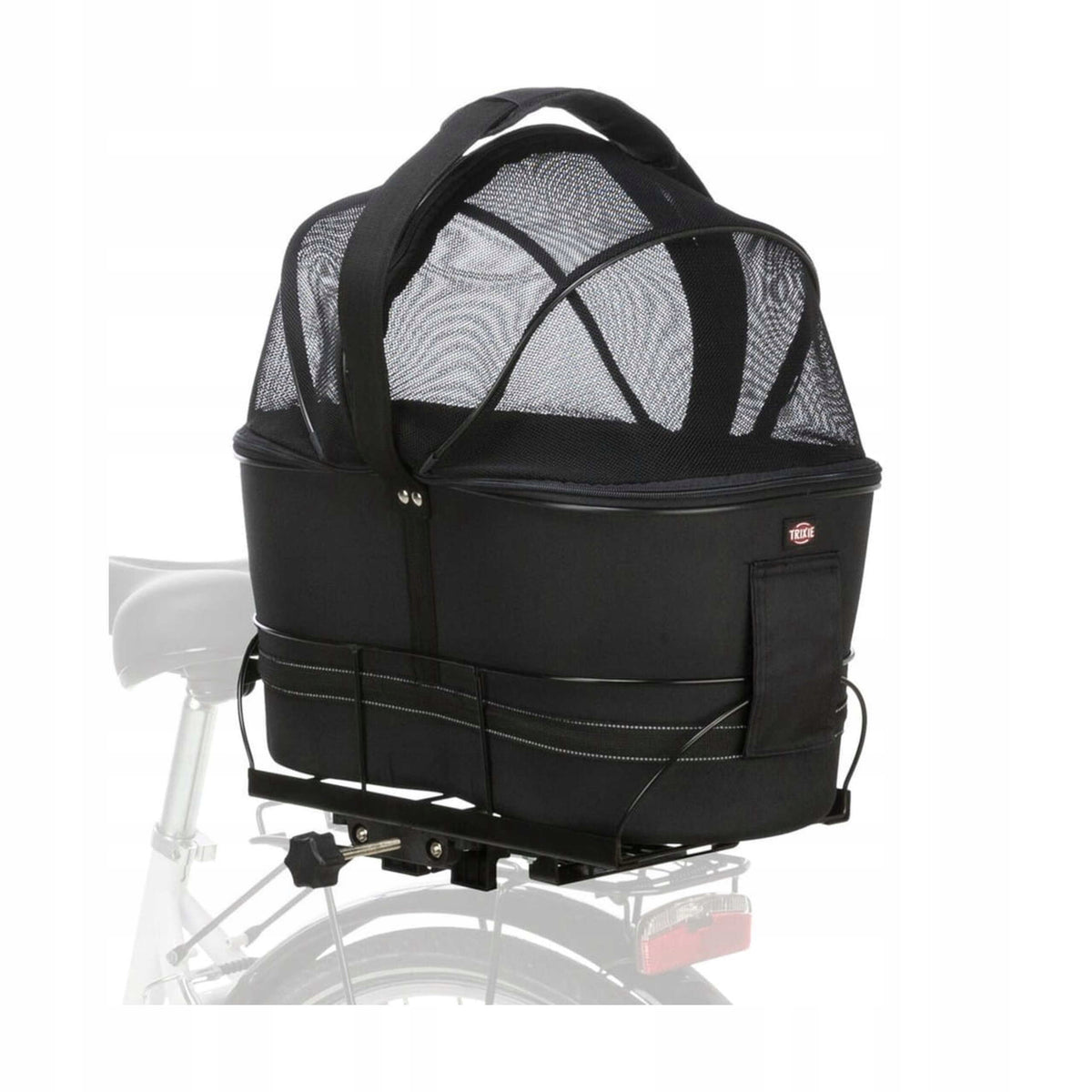 Metal dog and cat bicycle bag with leash up to 6 kg 29 x 42 x 48 cm