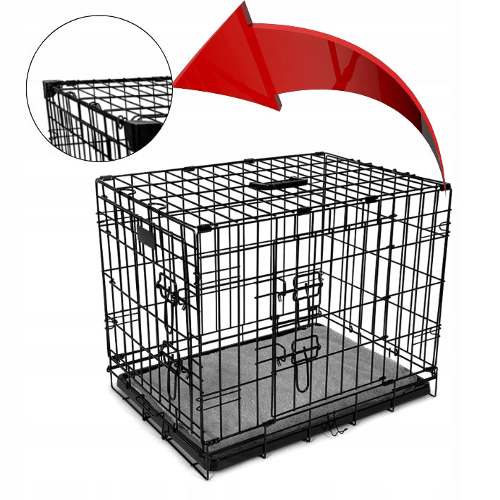 Metal dog cage REINFORCED with corners transporter 107x69 cm Brand Lalazoo