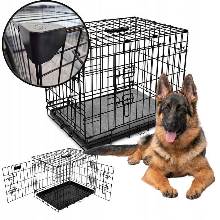 Metal dog cage REINFORCED with corners transporter 107x69 cm