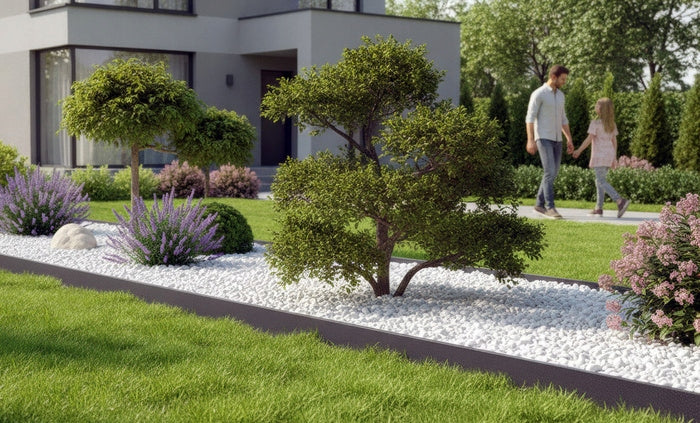 Metal garden edging RAL 9005, 300 × 16 cm