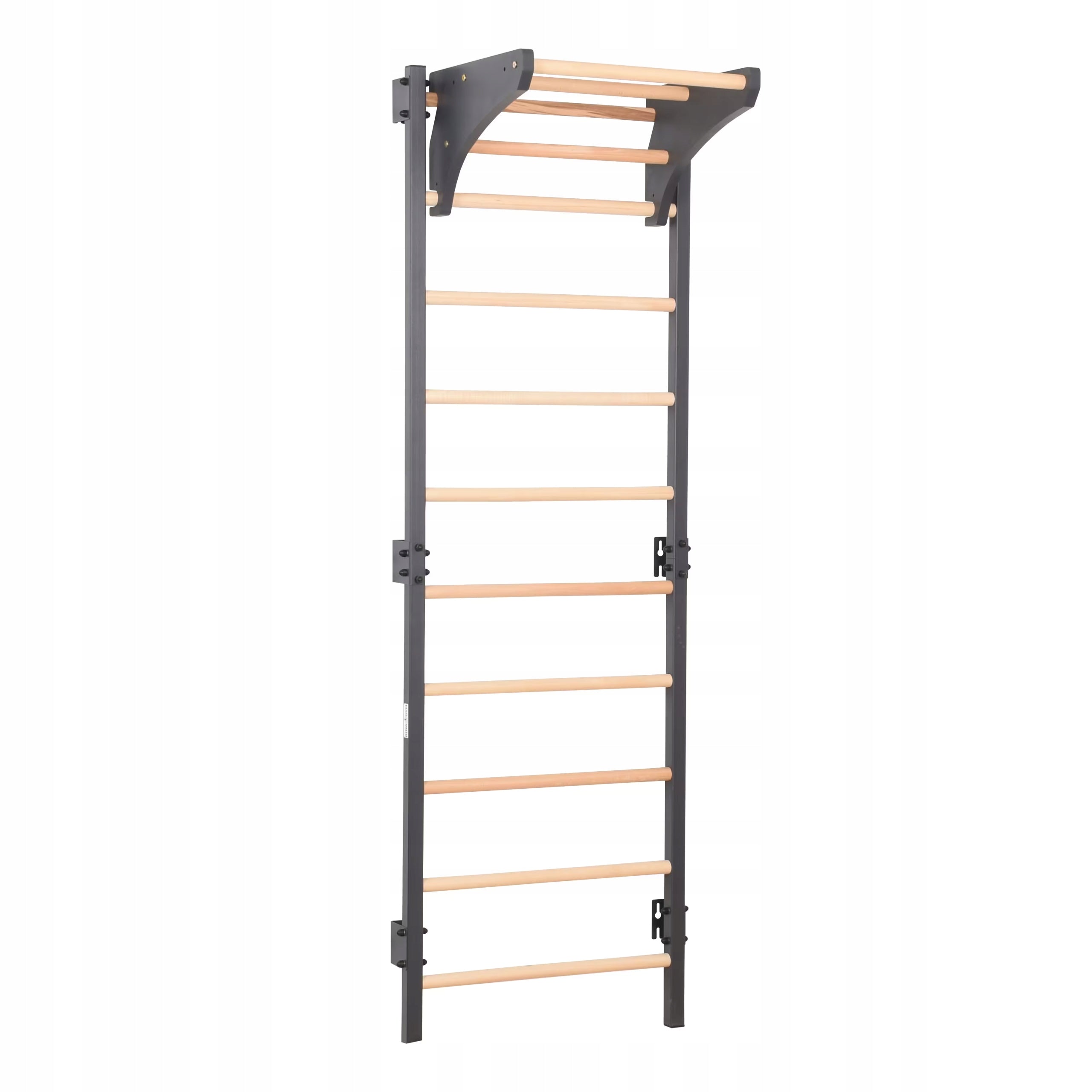 Metal gymnastic ladder STEEL KOM 2 graphite with bar, wheels Manufacturer code RNG STEEL KOM 2 GRAPHIT