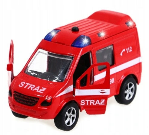 Metal model FIRE BRIGADE with drive, speaks after