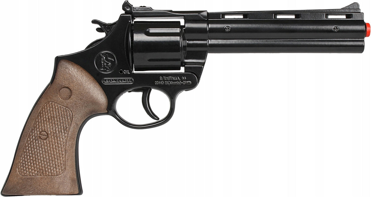 Metal police revolver for capes 12 - Gonher 123/6 - Black Packaging status original
