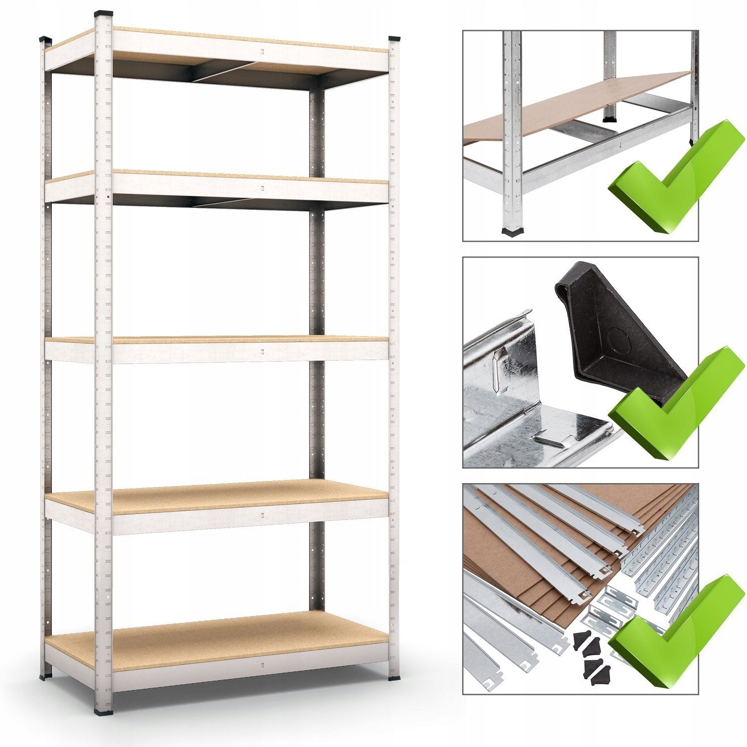 Metal rack PAINTED 180x60x40 175kg/5p TM SMART REGALY Packaging status original