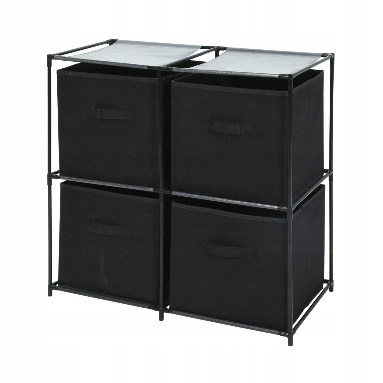 Metal rack black DRAWERS textile baskets shelf 70 cm Tourist