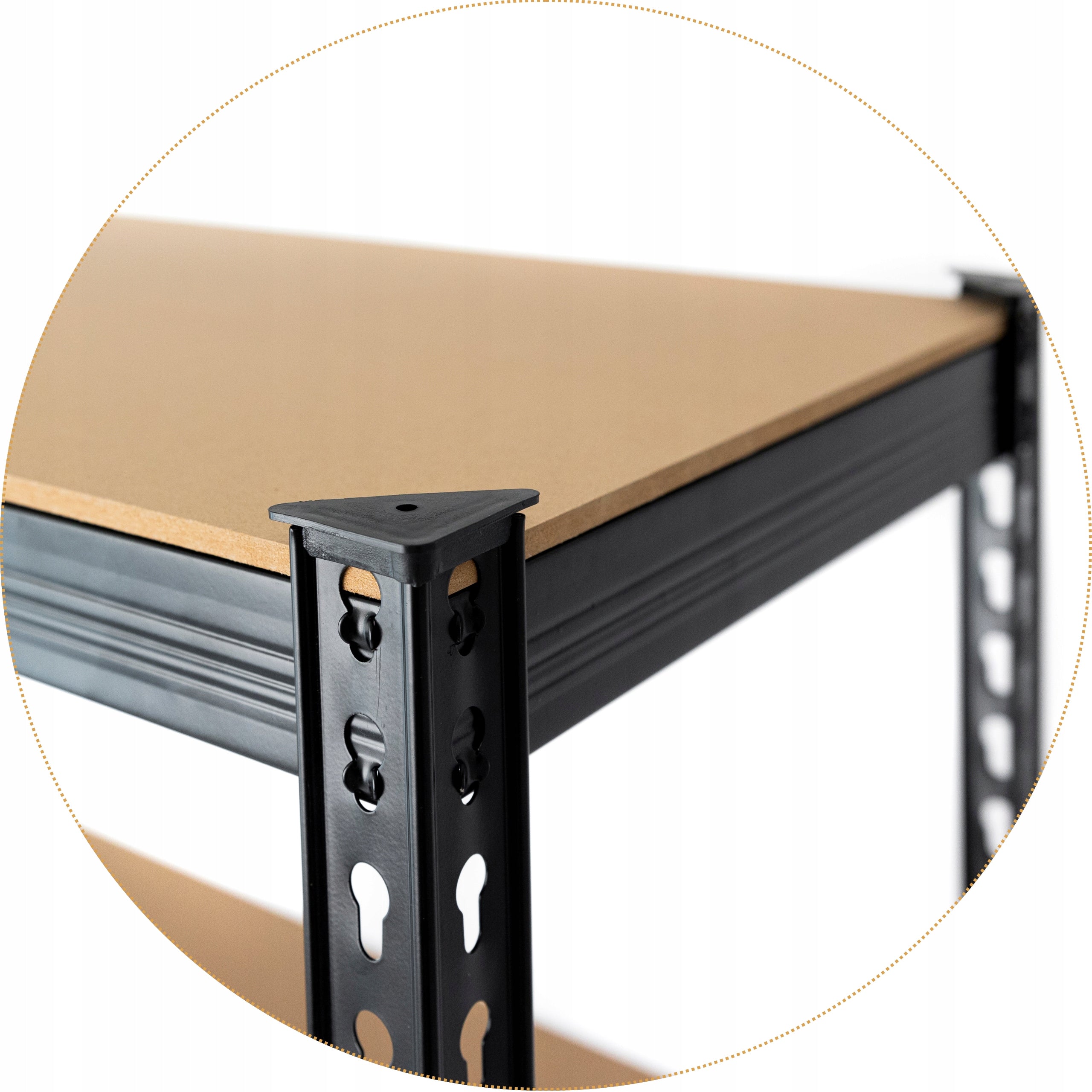 Metal rack strong workshop black loft 225x90x40 6x280kg QUALITY Manufacturer code Regał metalowy 225x90x40 6 półek 280kg