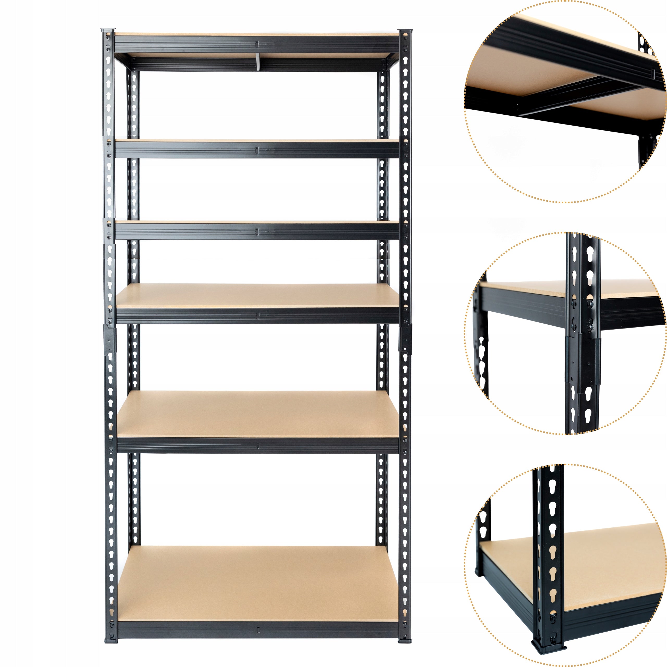 Metal rack strong workshop black loft 225x90x40 6x280kg QUALITY