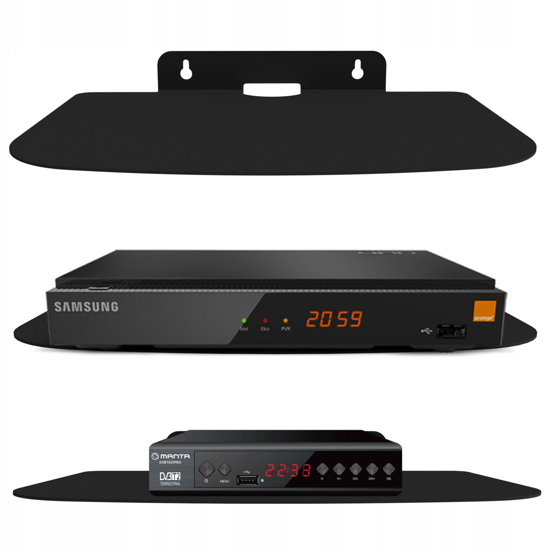 Metal shelf wall mount for RTV decoder ROUTER WIFI SWITCH TUNER