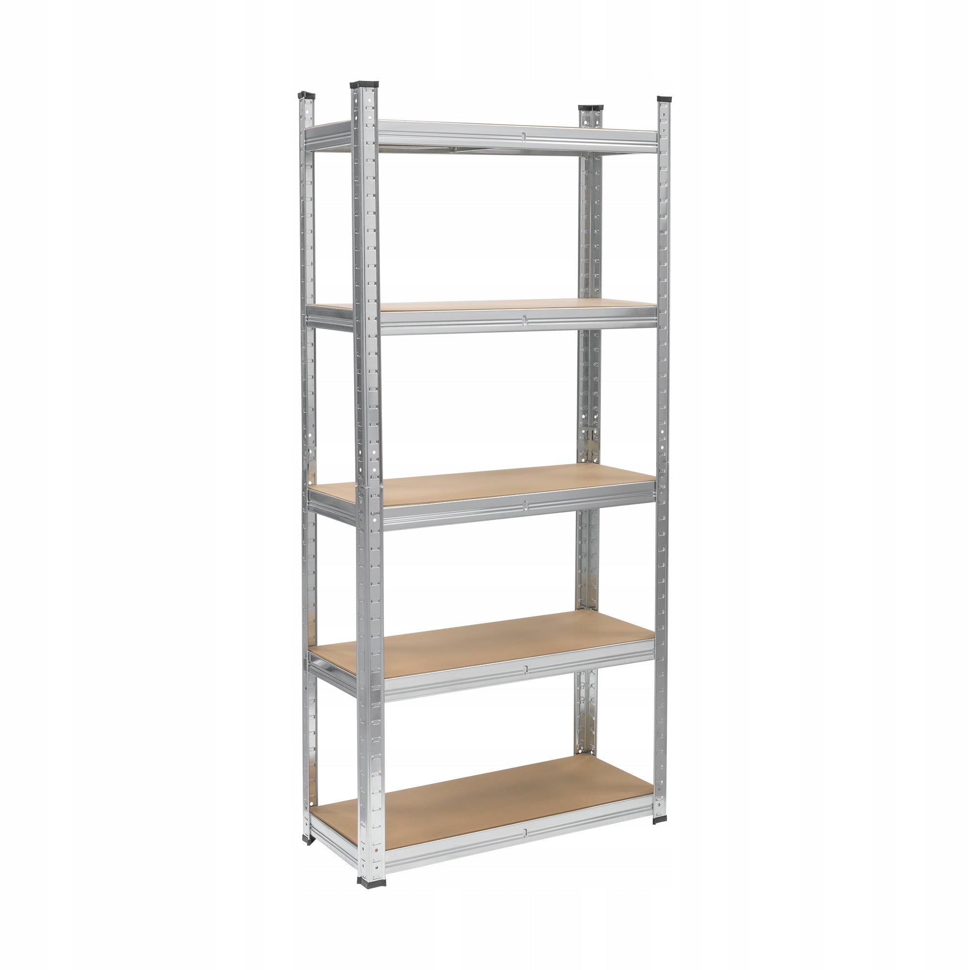 Metal storage rack 150x70x30 garage silver 5 shelves Rebel