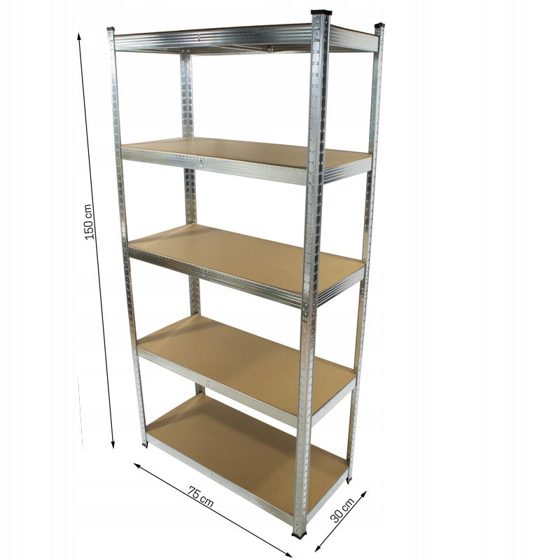 Metal storage rack 150x75x30 workshop 5 shelves STRONG garage 875kg Manufacturer code RM-035-1
