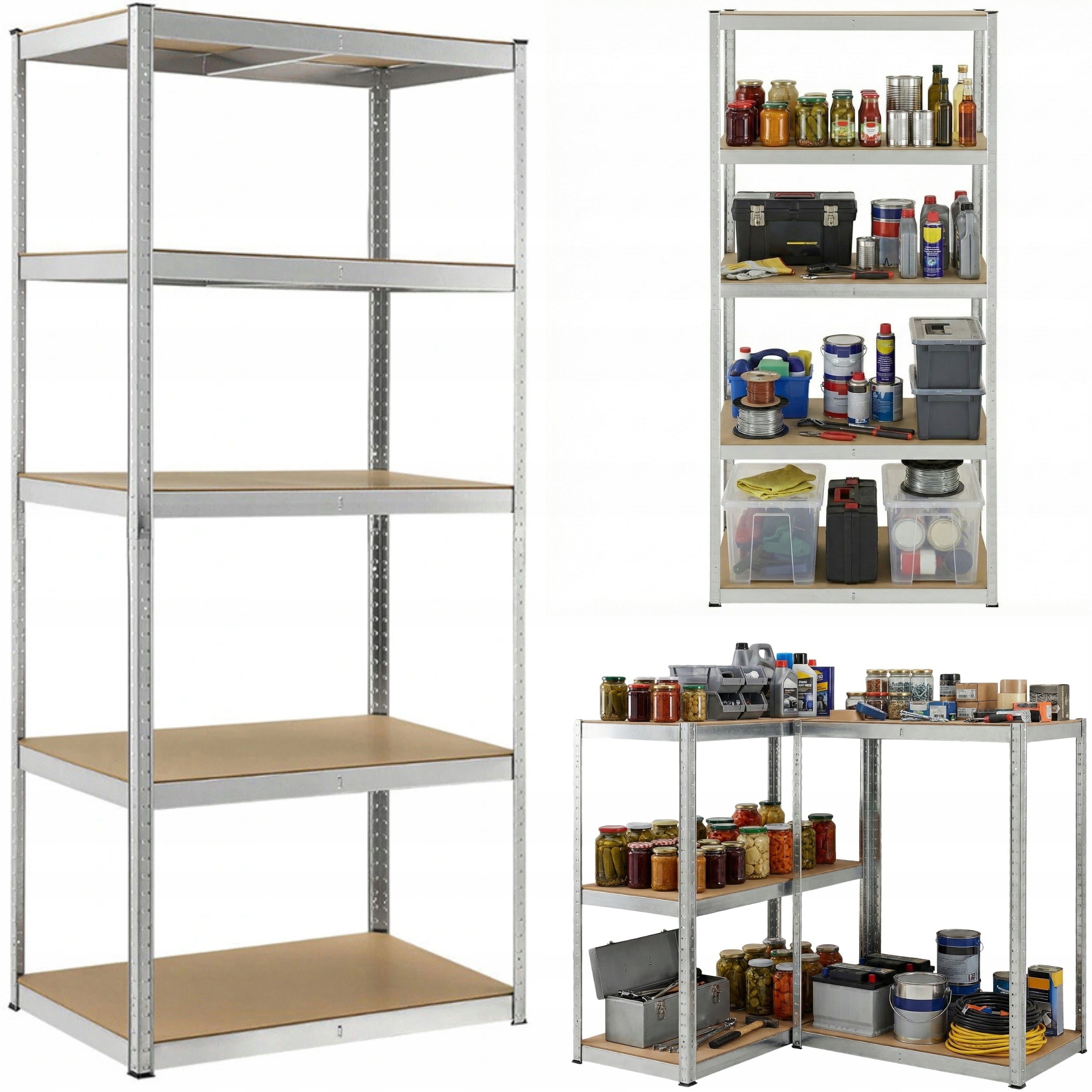 Metal storage rack 205x120x45cm for garage 1000 kg FUNFIT HOME&OFFICE