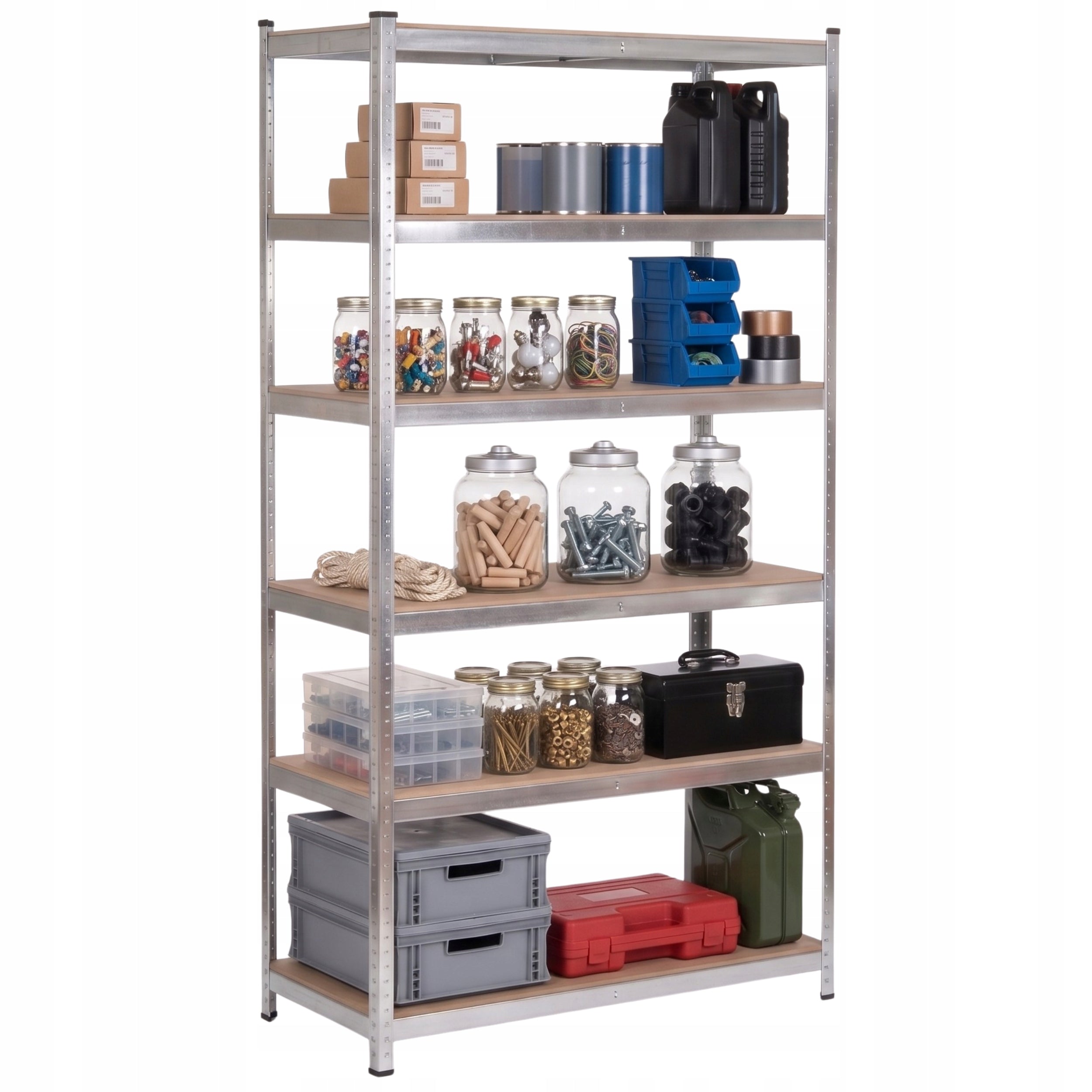 Metal storage rack 222x90x40 cm for garage 900 kg FUNFIT HOME&OFFICE