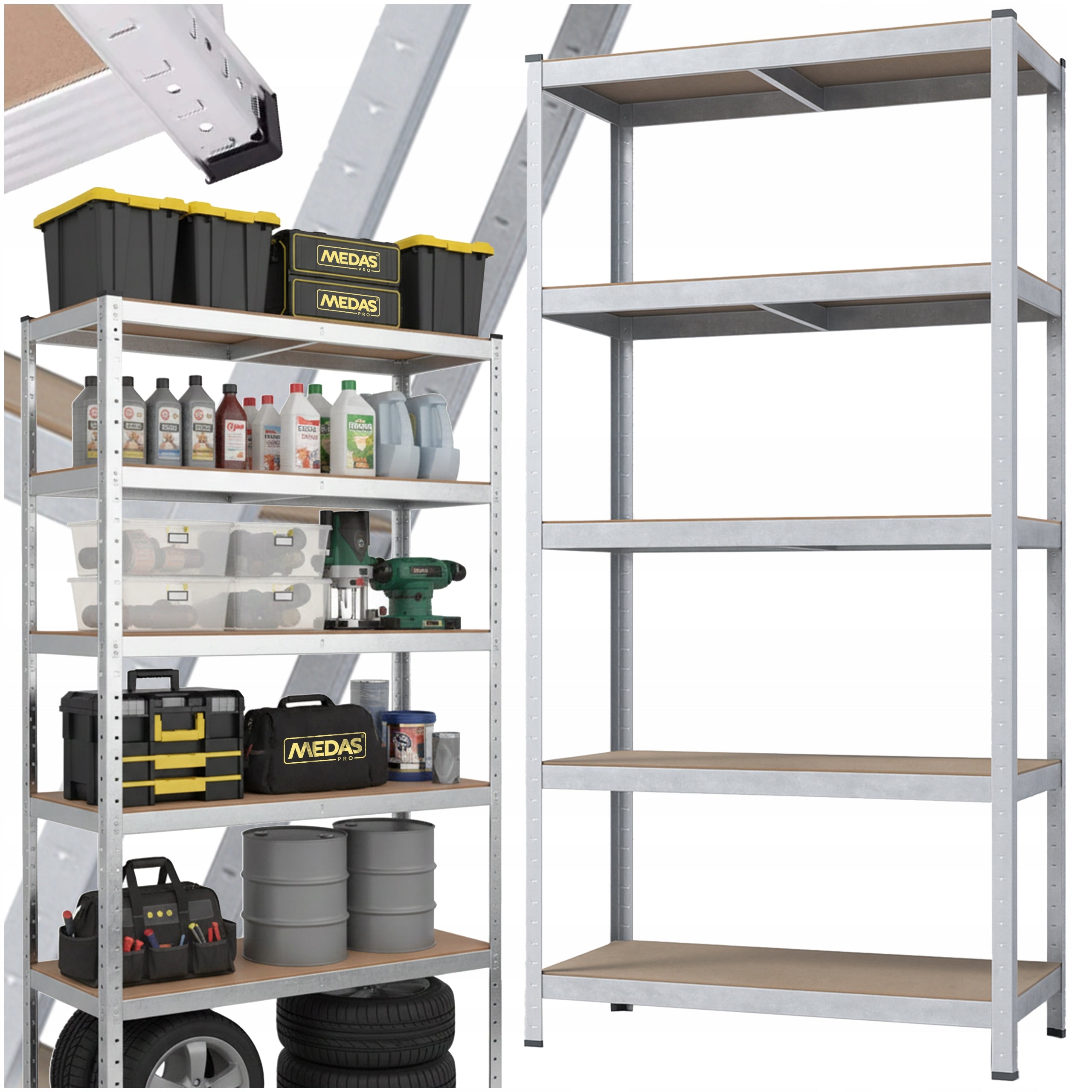 Metal storage rack 3in1 180x90x40cm 875kg