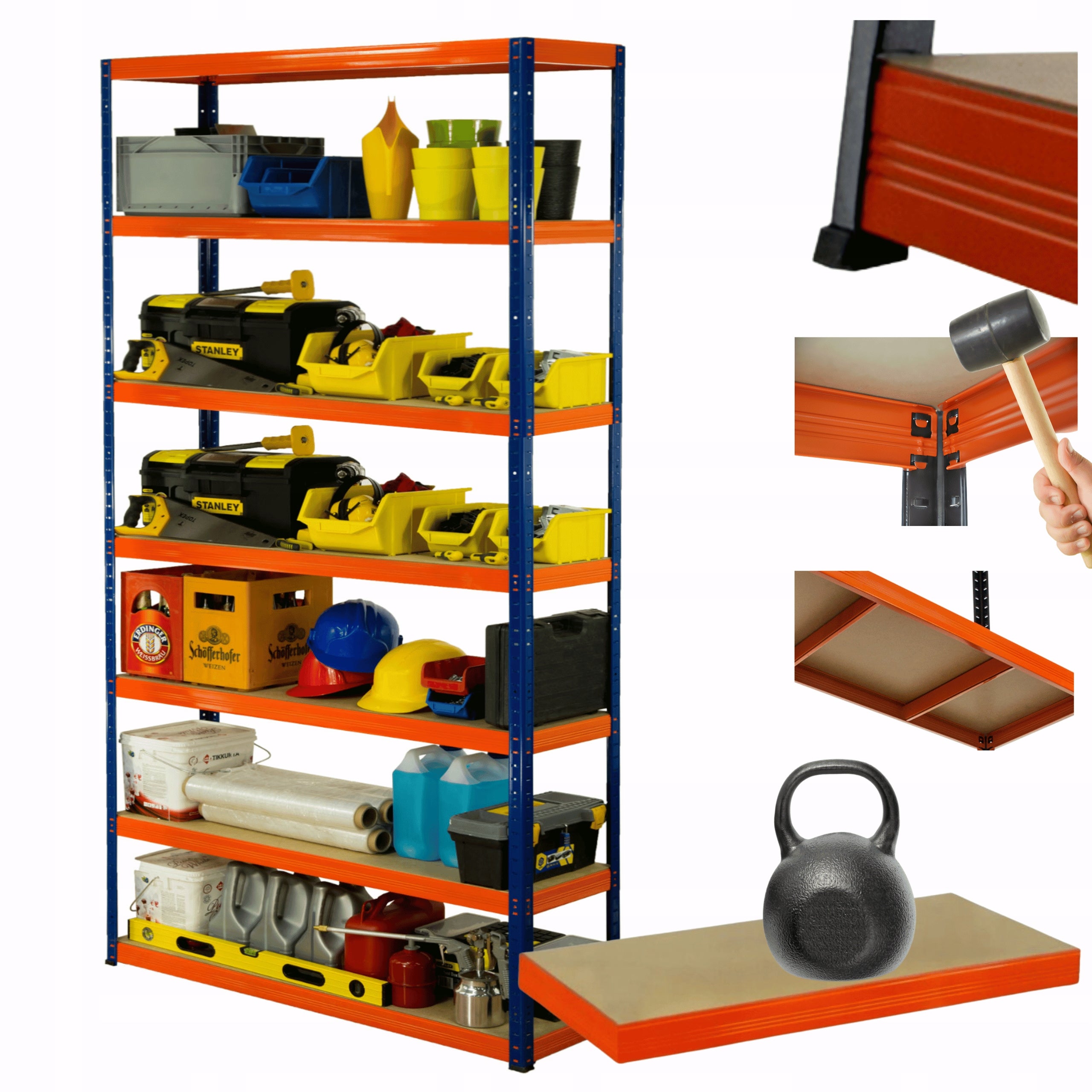 Metal storage rack HELIOS 270x150x60cm 7Px175kg WIDE STRONG