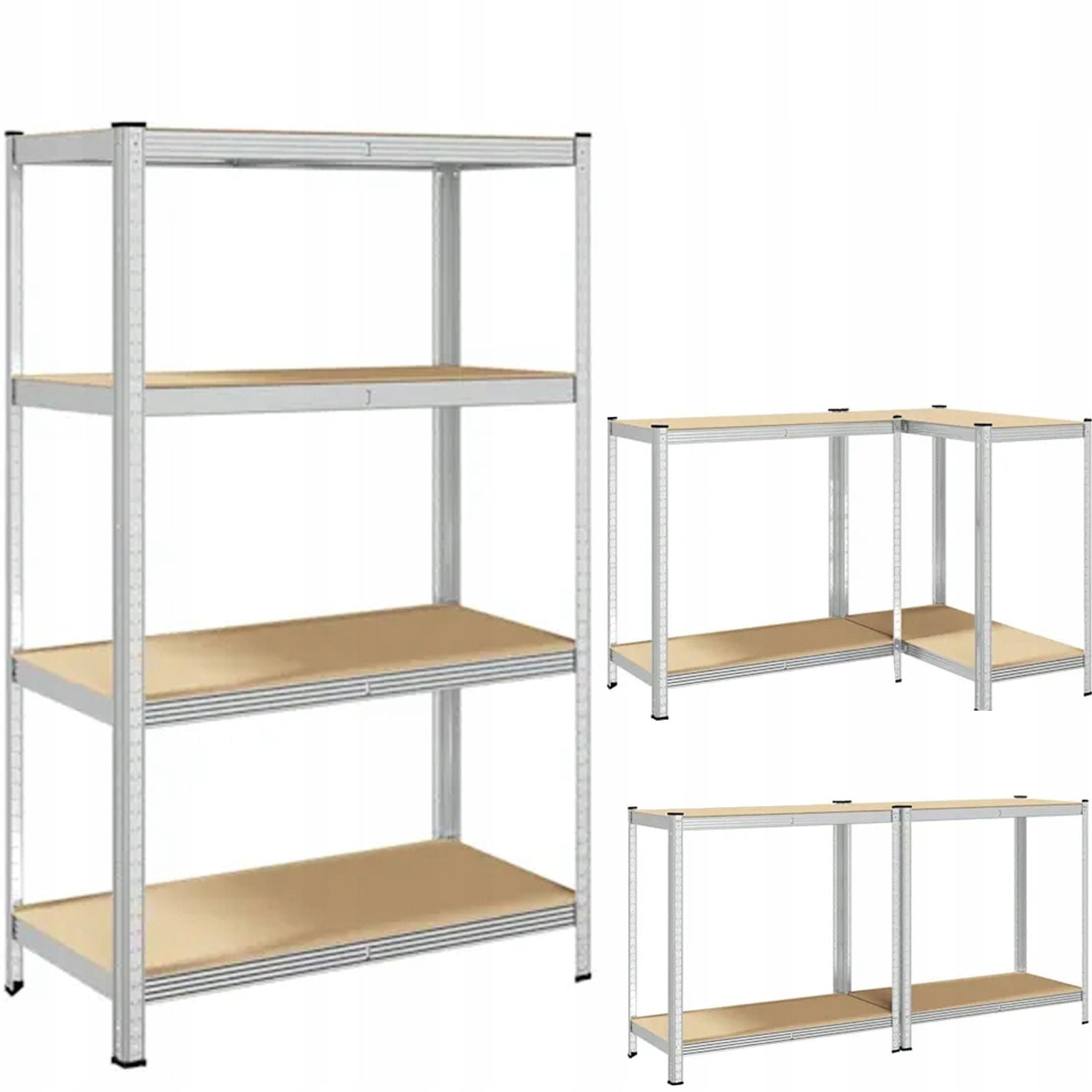 Metal storage rack for basement garage 150x75x30 cm max 700kg 4 shelves