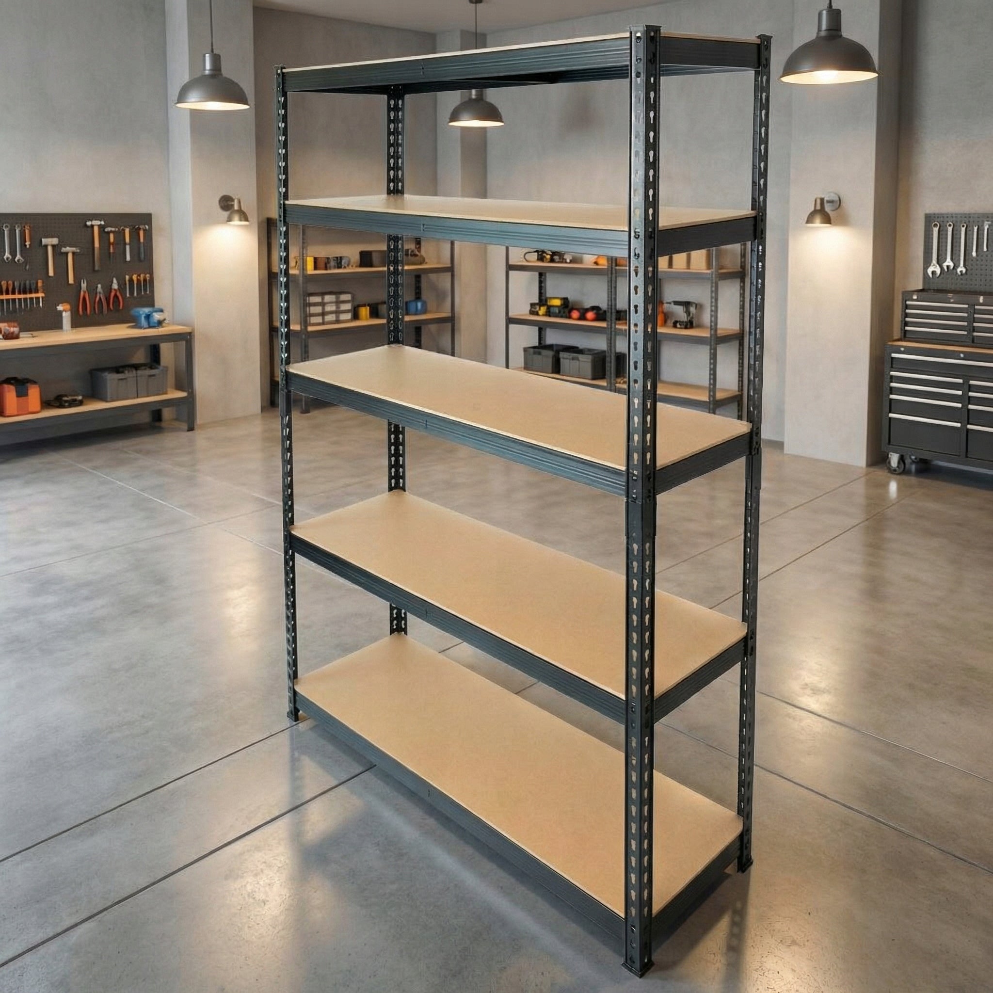 Metal storage rack garage basement black 180x120x40 5x280kg Packaging status original