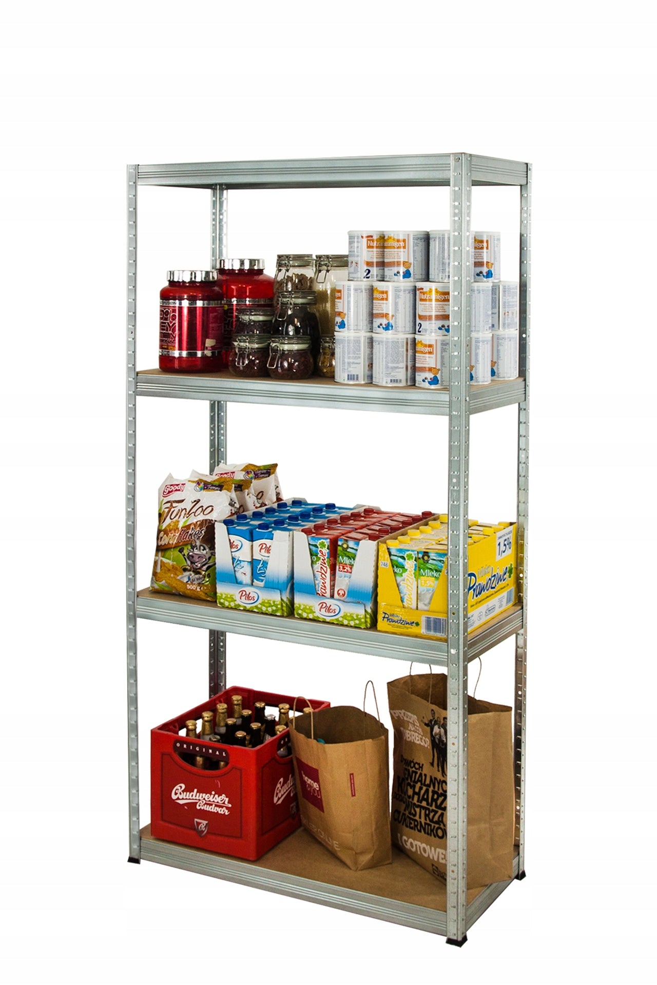 Metal storage rack garage galvanized HELIOS 180x110x60cm 4Px275kg Packaging status original