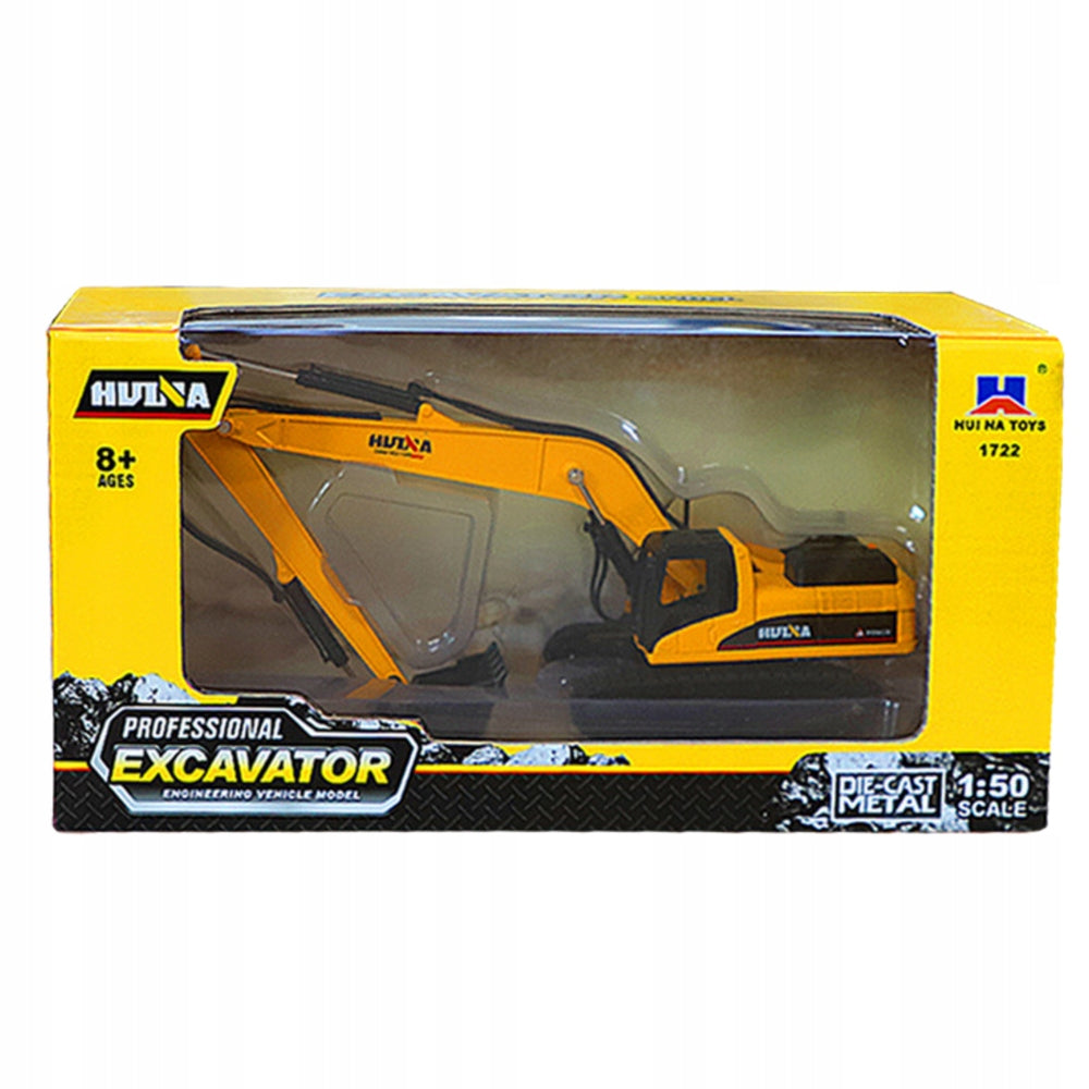 Metal tracked excavator yellow 1:50 Lean Toys 315x155 mm Kid's age 3＋ years