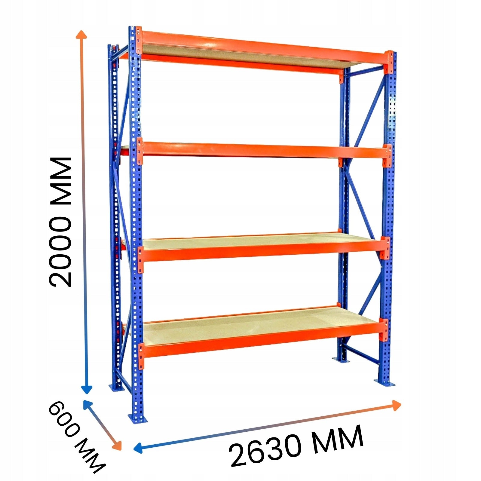 Metal workshop rack 200x60x263 cm 4 shelves 350 kg per level VRP11 Manufacturer code VRP11
