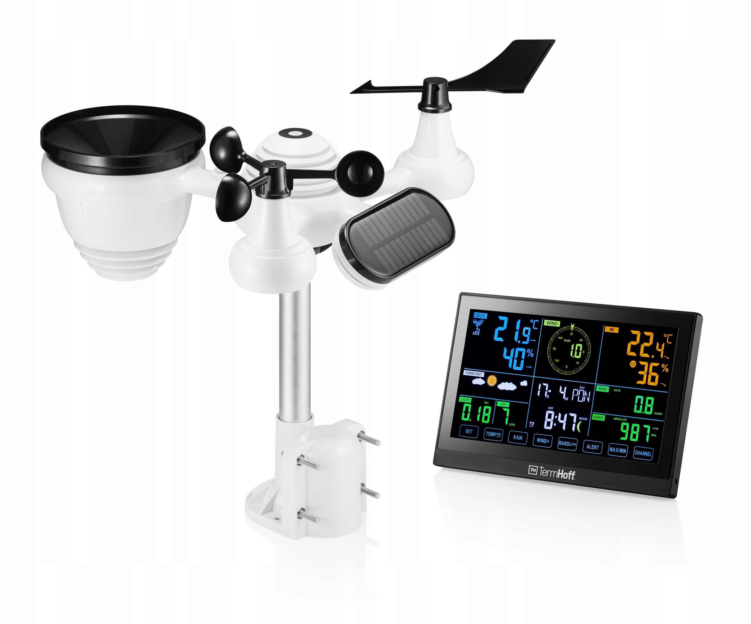 Meteo 7in1 WiFi WeatherCloud Outdoor Weather Station - TermHoff TH-WS5P