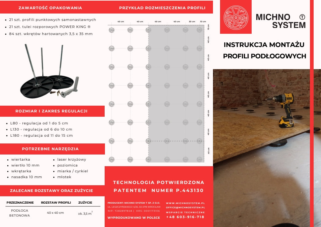 Michno T System for concrete floor L80 with Power King pins Brand no brand