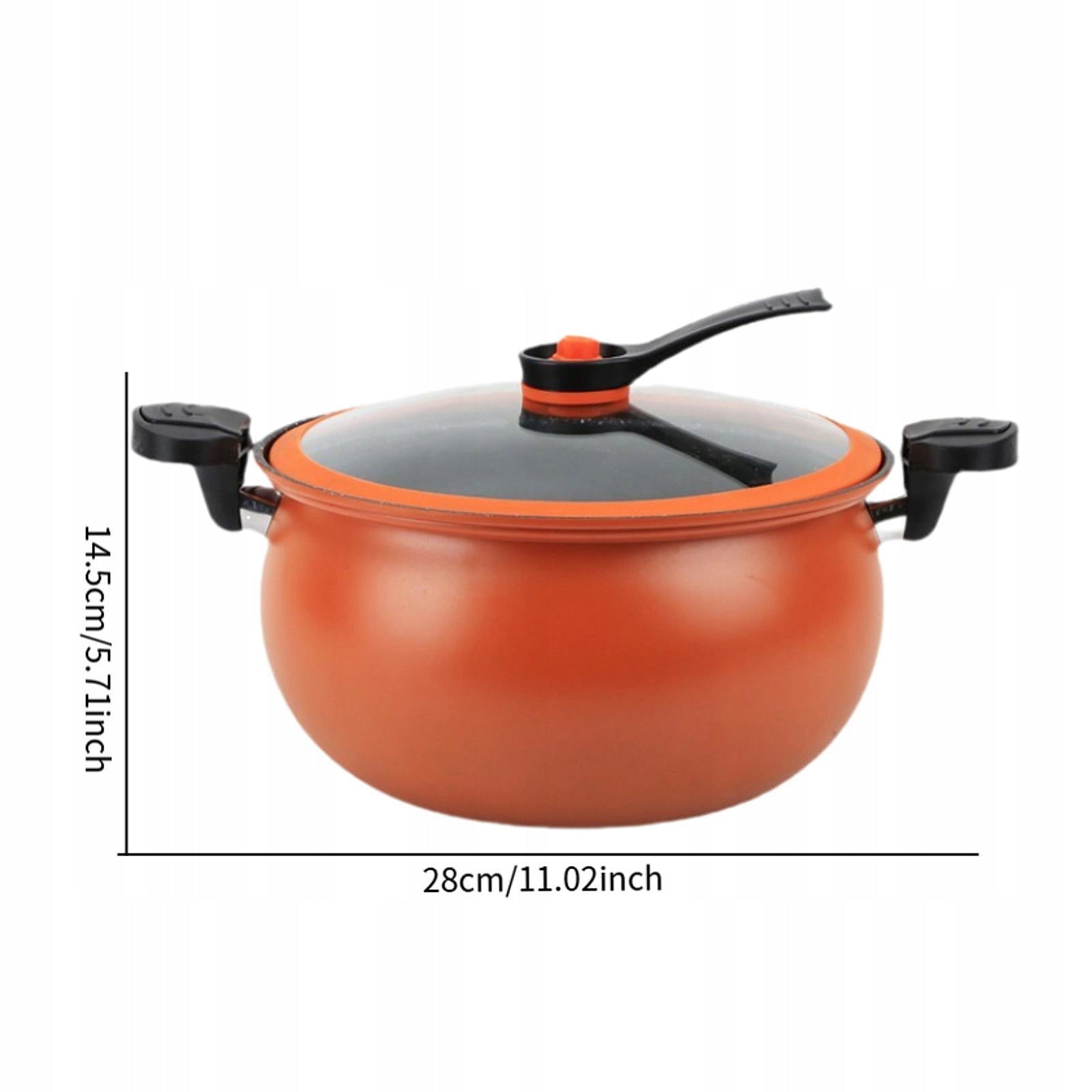 Micro Pressure Cooker Cooking Pot 7L Double Handle Saucepan with Lid orange Packaging status original