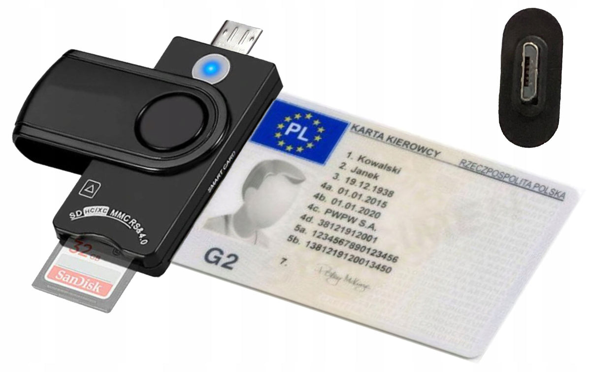 Micro-USB driver card reader, telephone with PROGRAM Brand Quick Reader