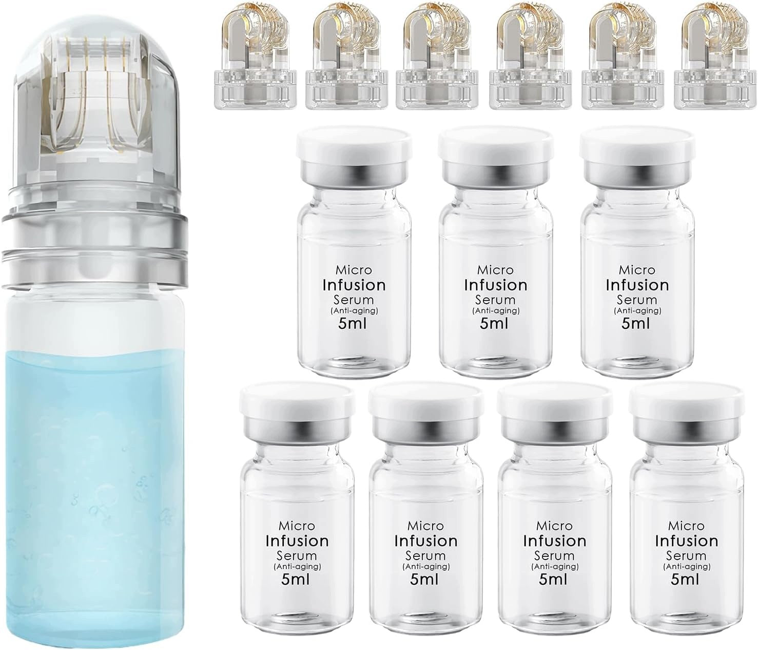 Micro-puncture kit Hydra Roller 64-pin 0,25mm+6 heads+7 serum 5ml