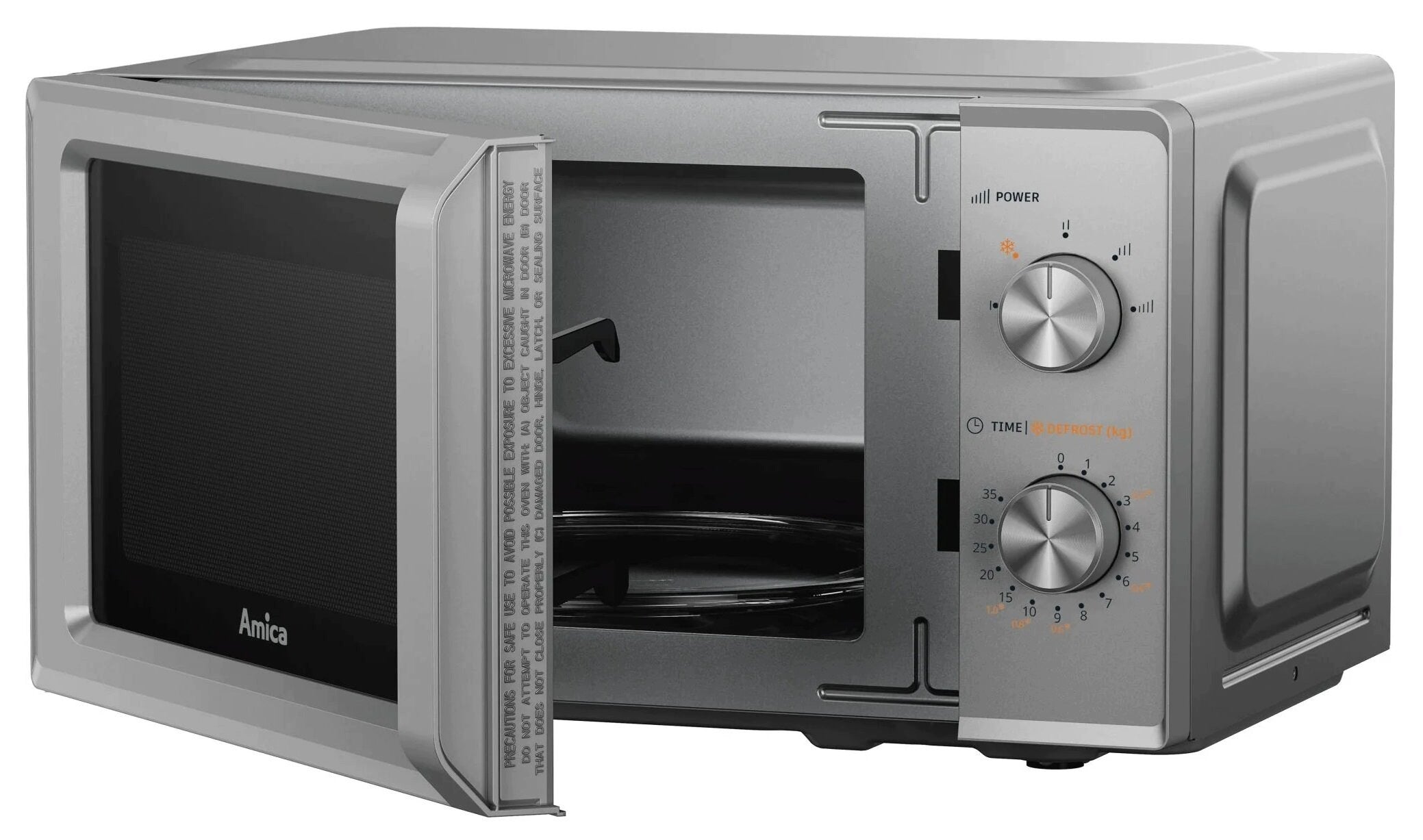 Microwave Oven AMICA MMF20M4S 700W 24.5 cm 20L MultiWave Silver Model MMF20M4S