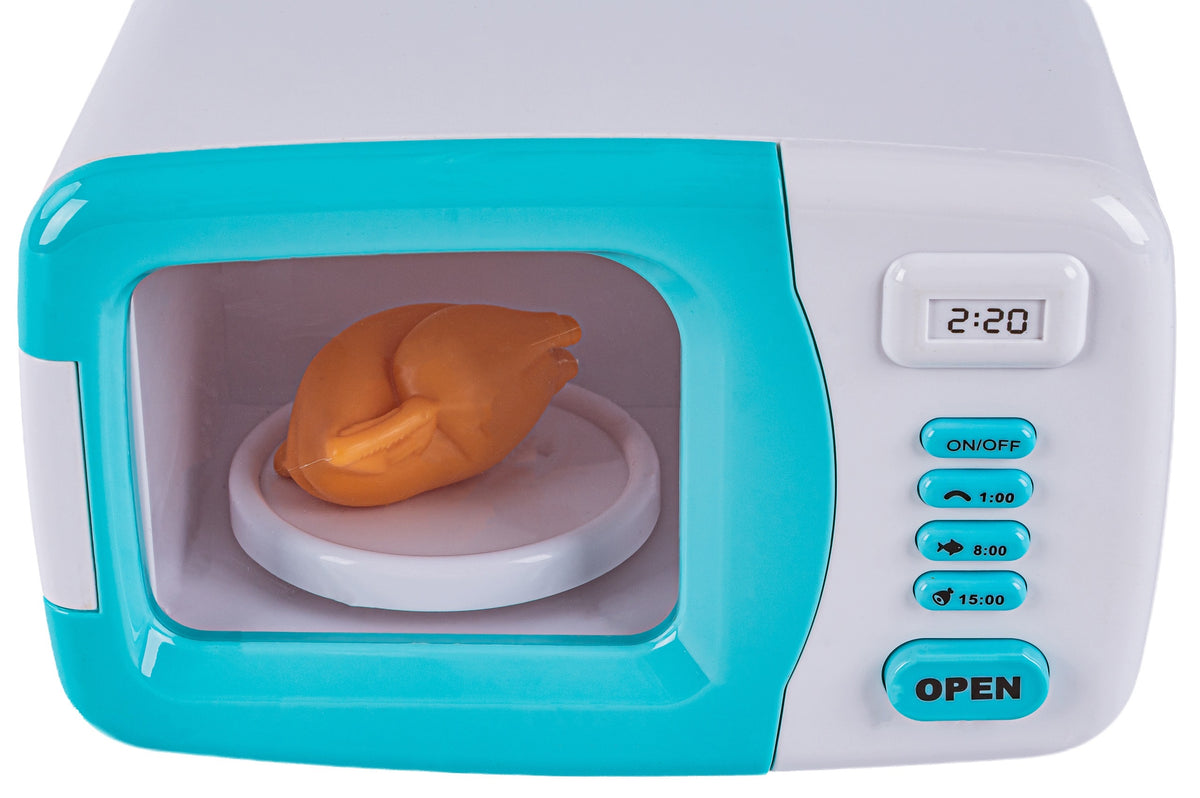Microwave Oven for Kids Household Appliances Rotating Plate Chicken Light Sound Packaging status original