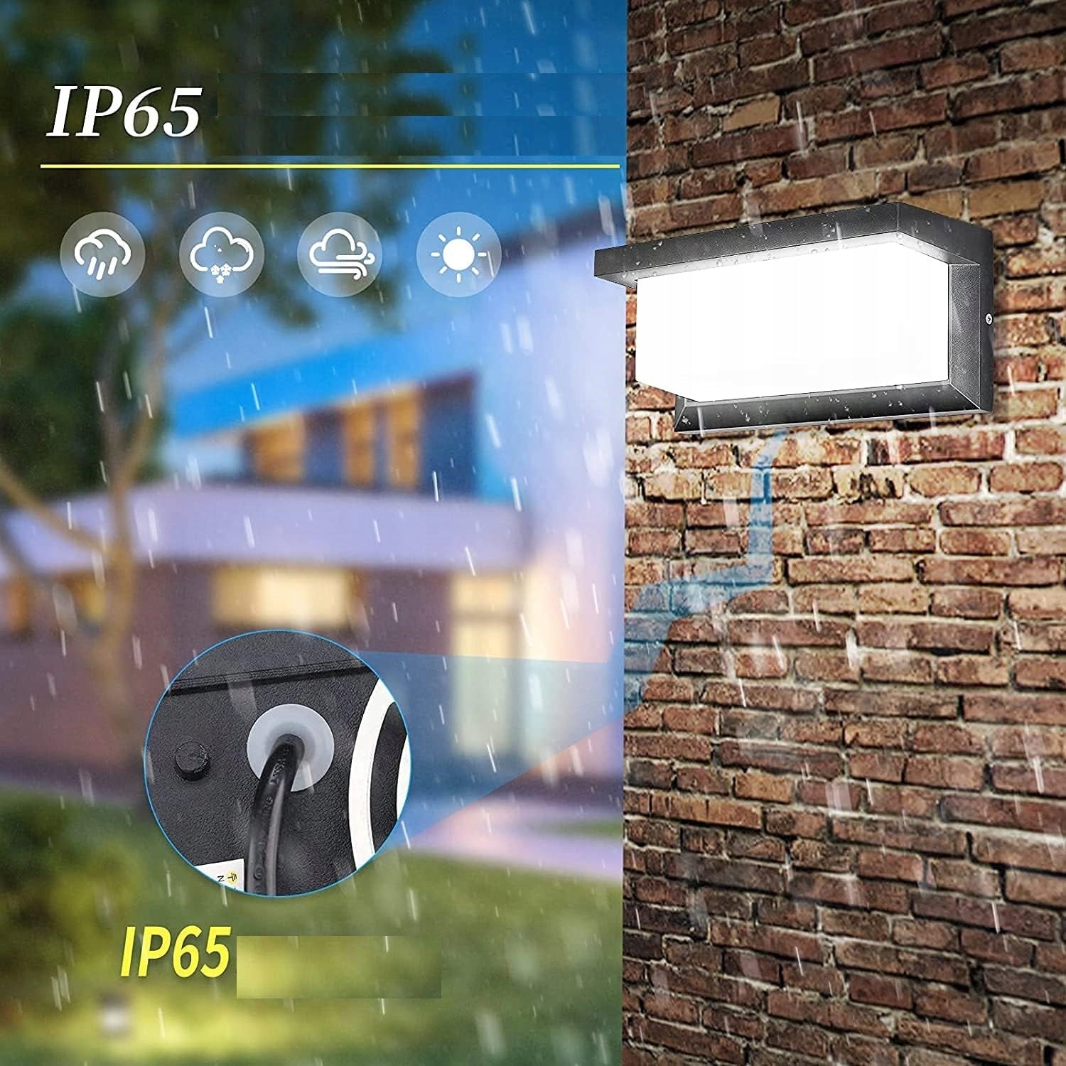 Microwave Sensor Outdoor Wall Lamp | Auto-On LED Security Light Thread type built-in LED source
