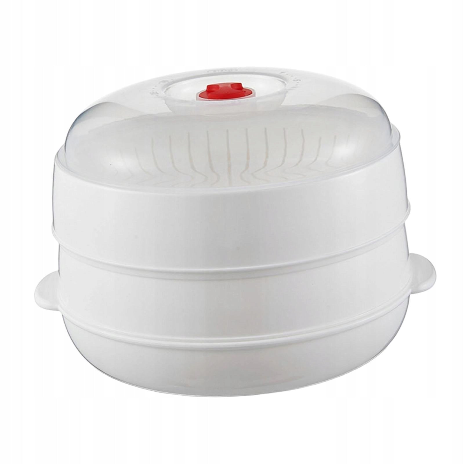Microwave Steamer Pot 2 Layer Microwave Cookware for Vegetables Fish Ramen Packaging status original