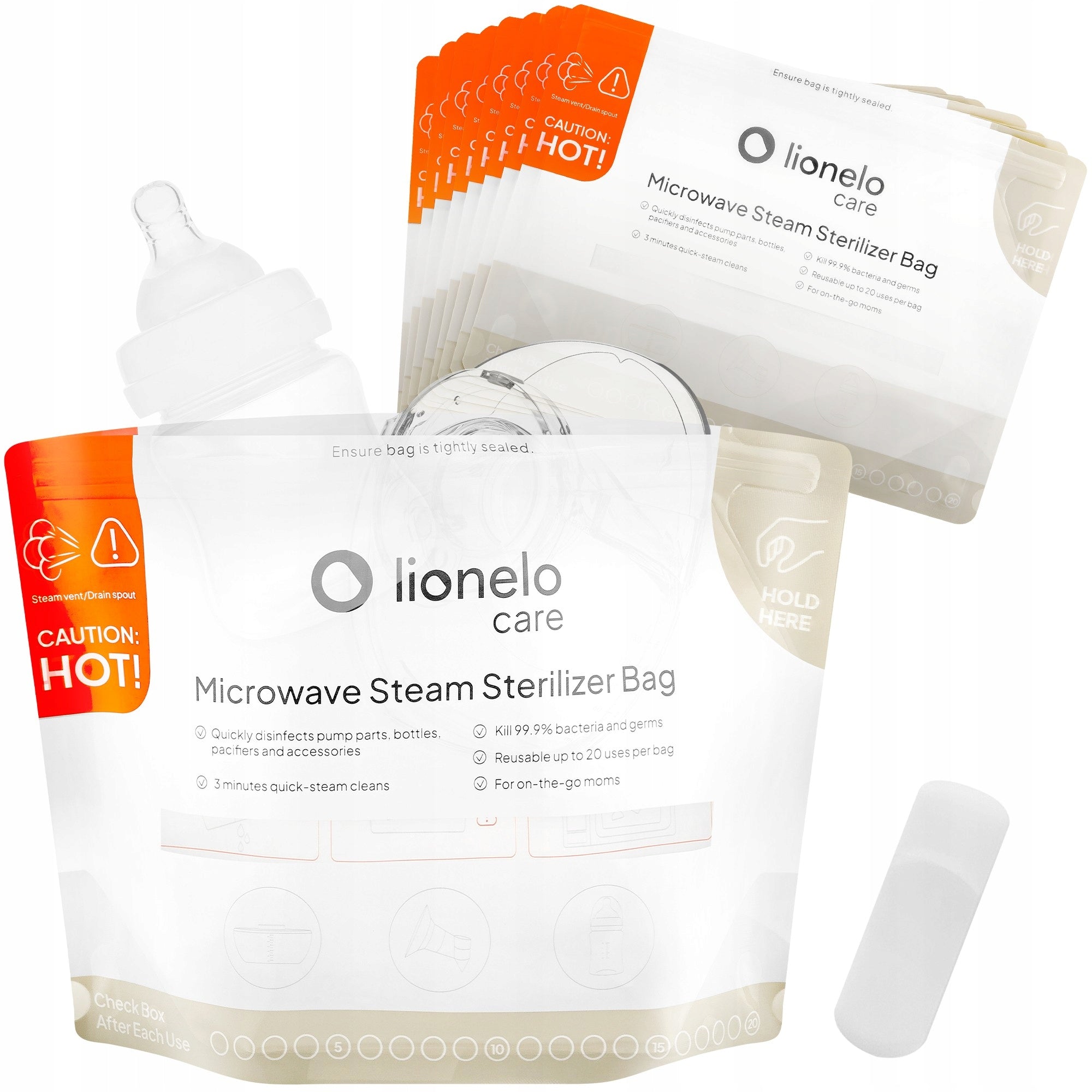 Microwave breast pump bottle sterilization bags Lionelo 16 pcs.