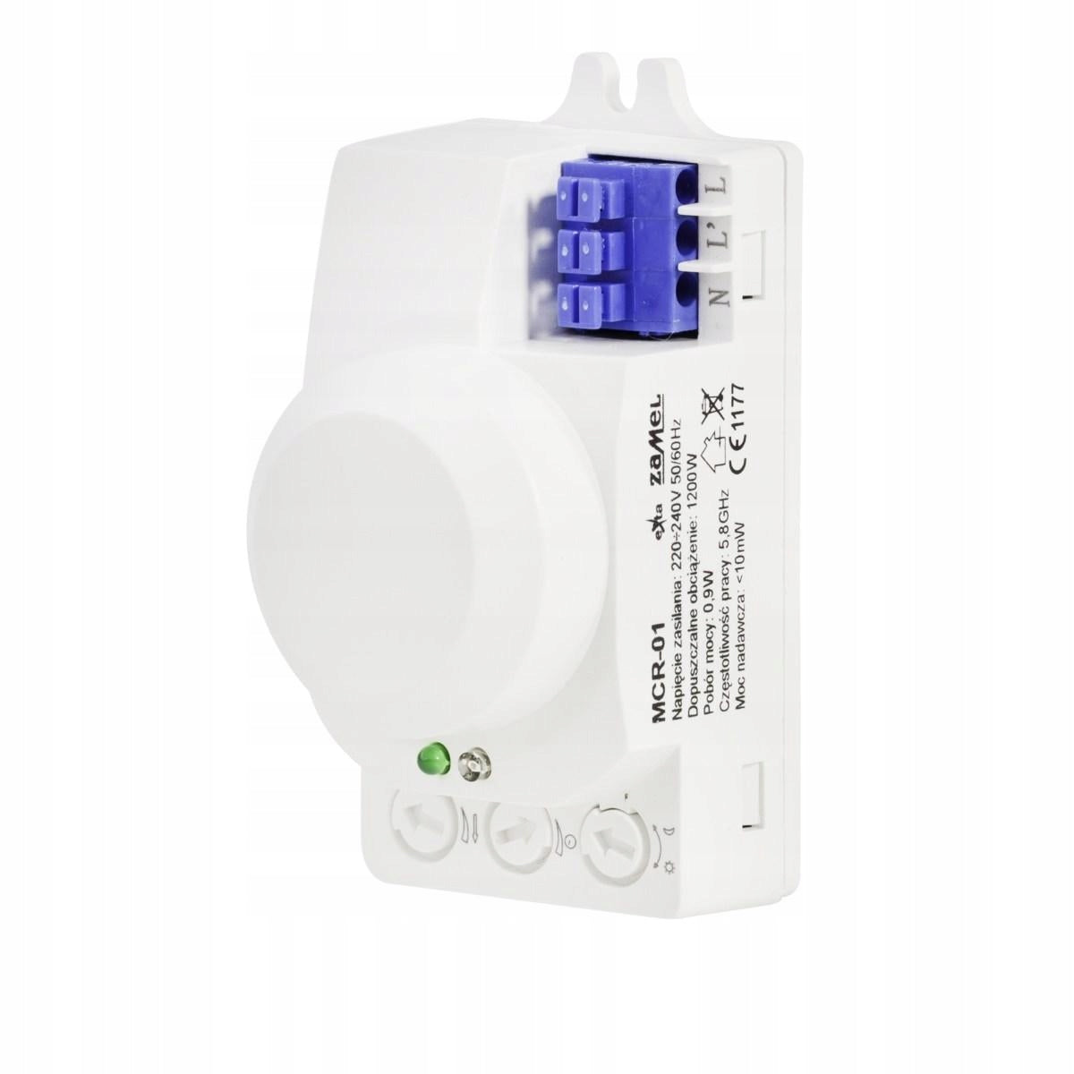Microwave motion sensor MCR-01 miniature EXTA Zamel Batteries included no