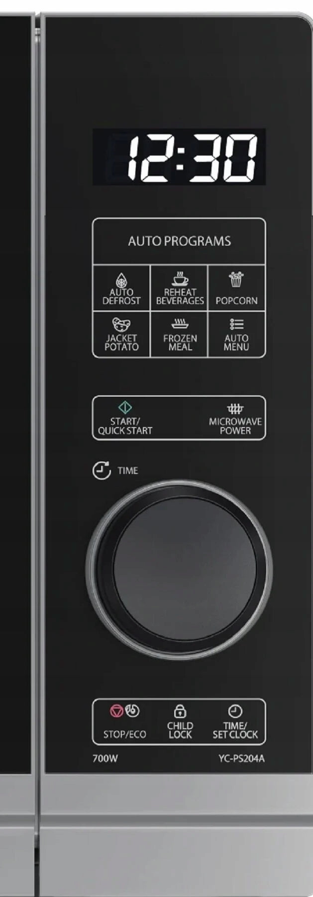 Microwave oven SHARP YC-PS204AE-S 700W 20L Black and silver Brand Sharp